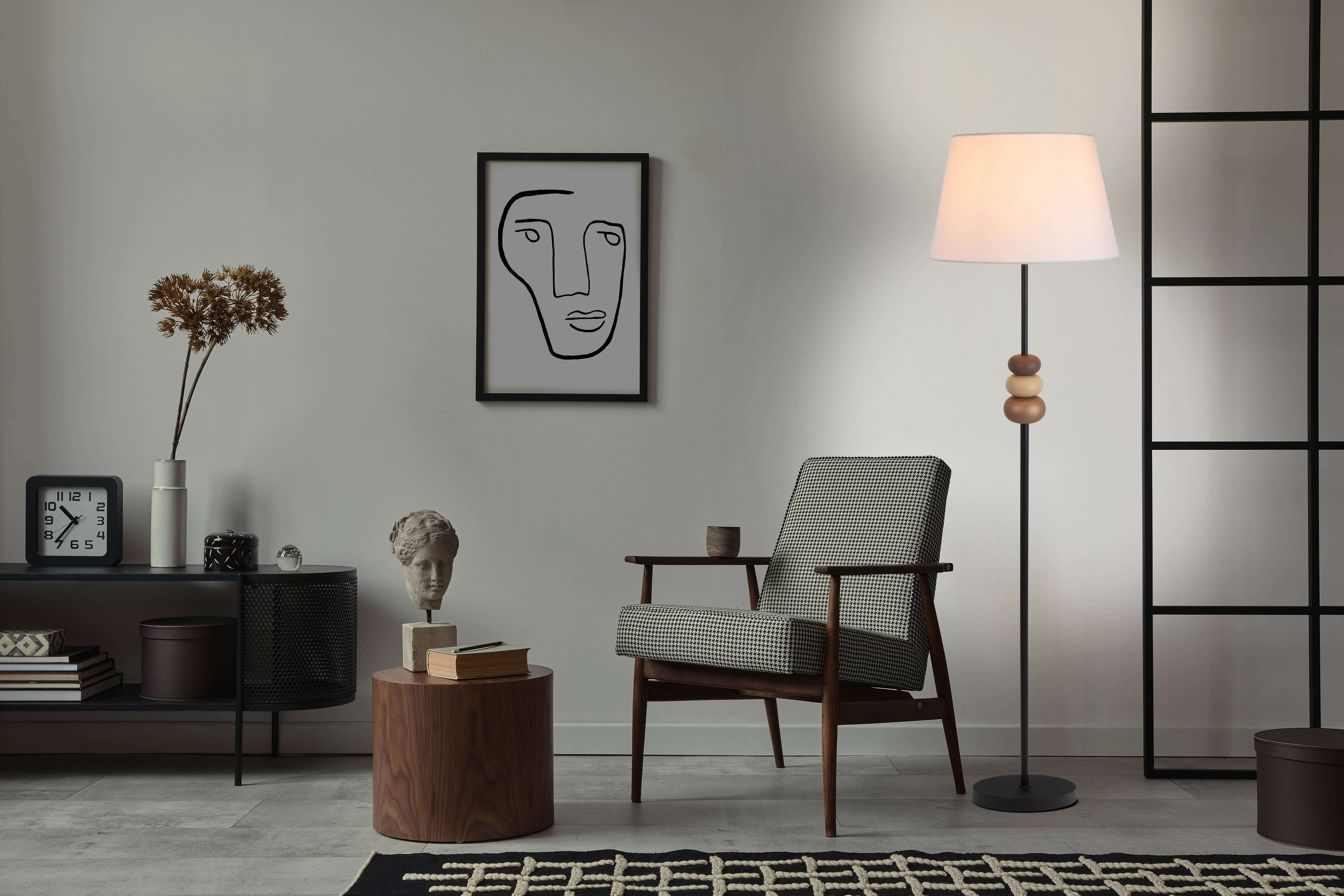 Stehleuchte "ELINA" / schwarz / braun