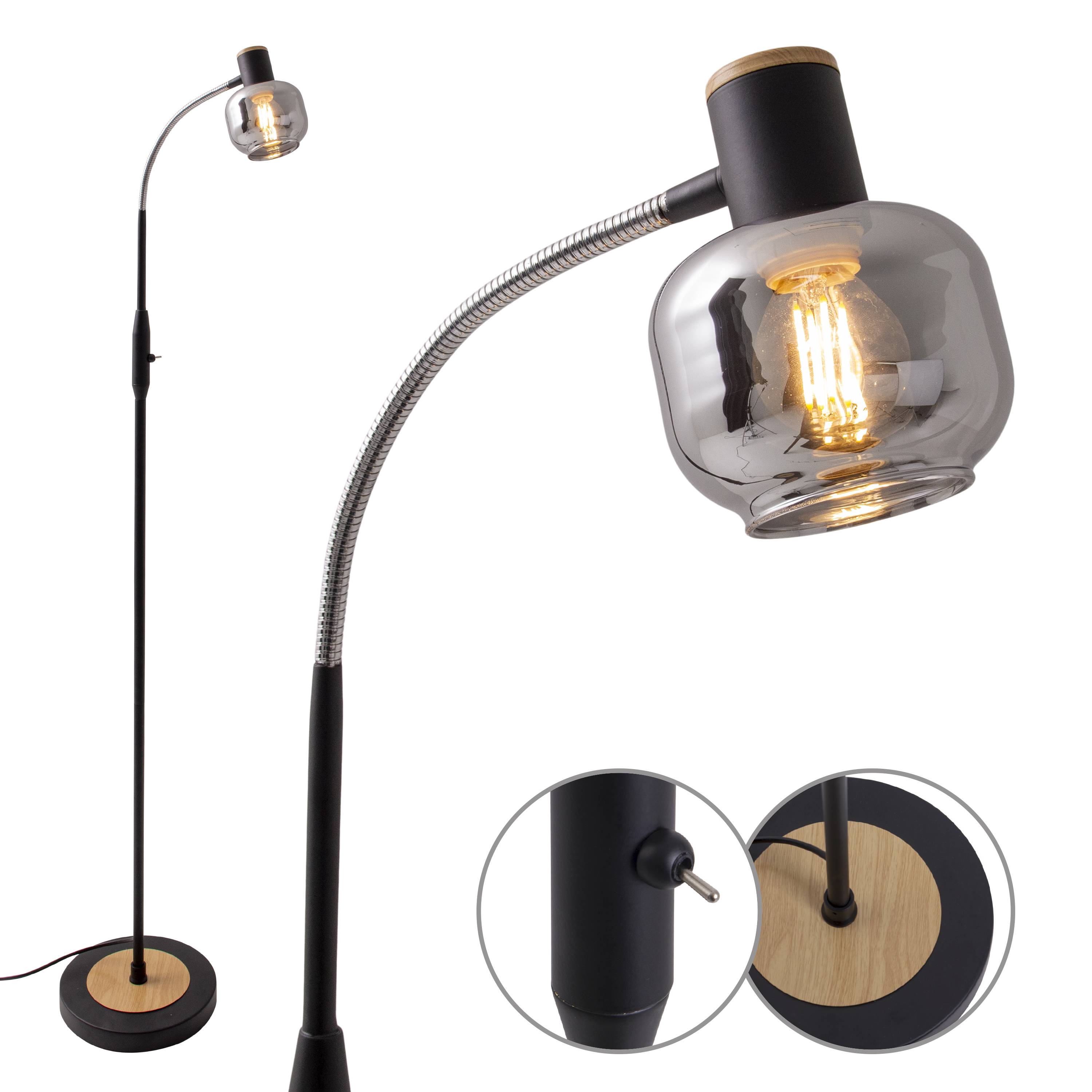 Glas-Stehleuchte "FUMOSO"