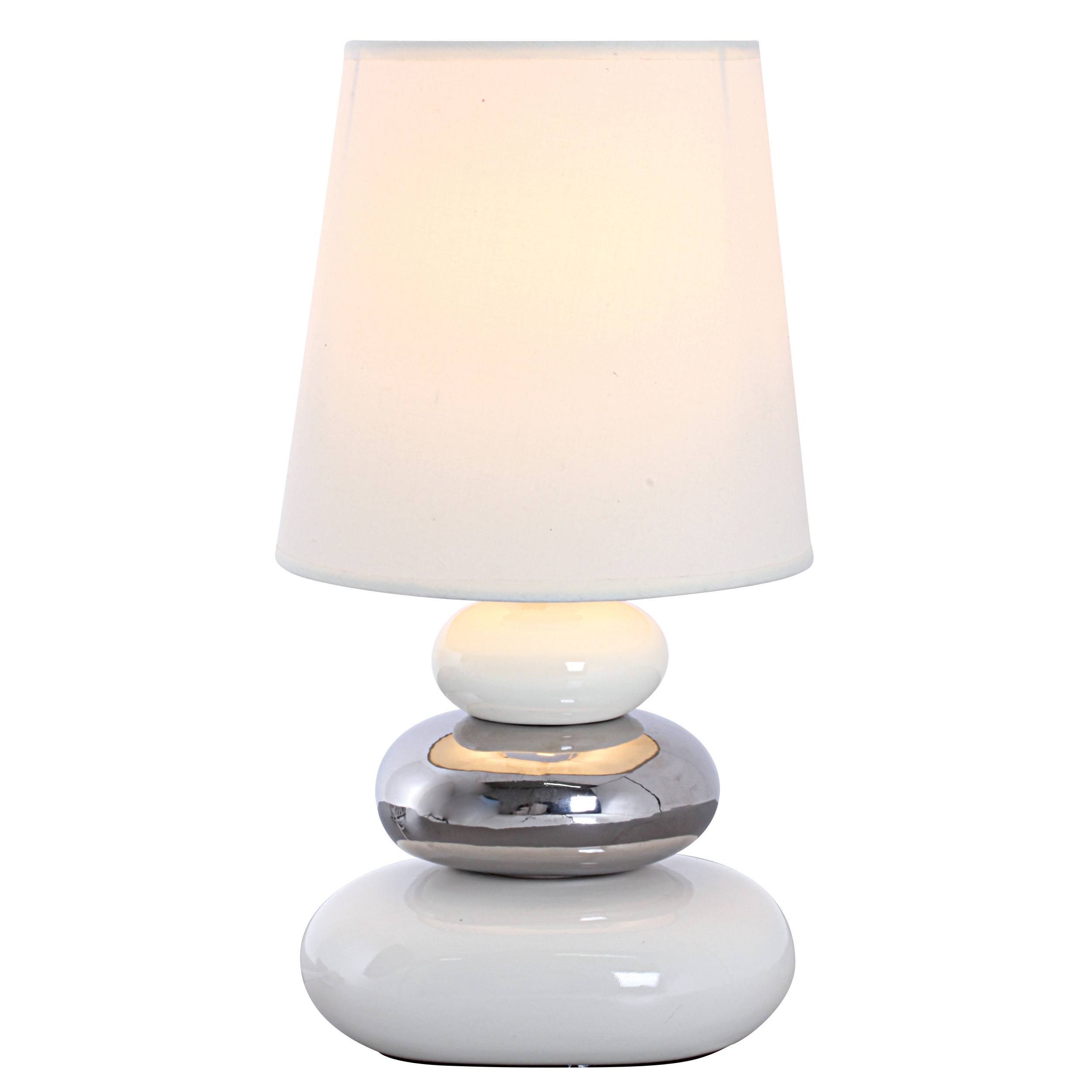 Keramik Tischleuchte "STONEY" weiß