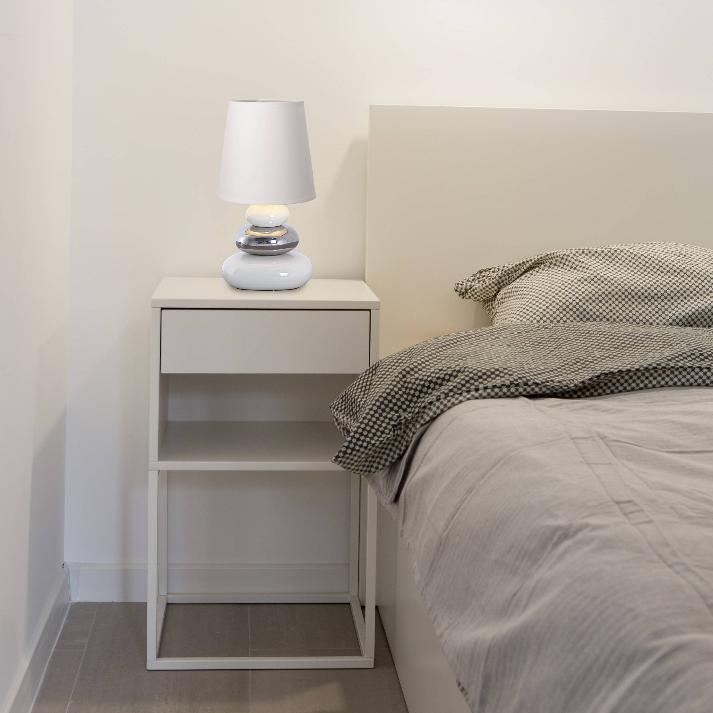 Keramik Tischleuchte "STONEY" weiß