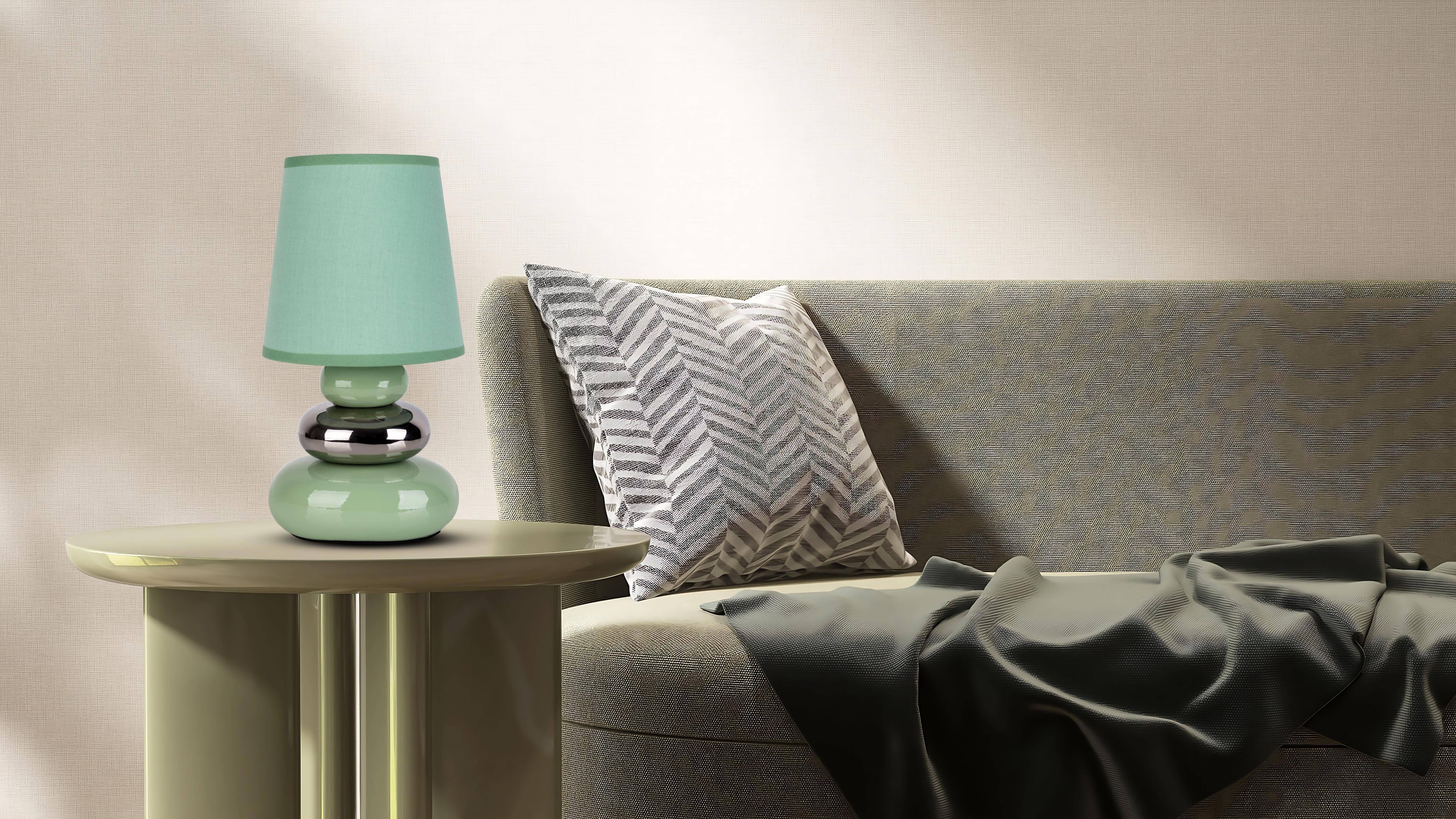 Keramik Tischleuchte "STONEY" mint