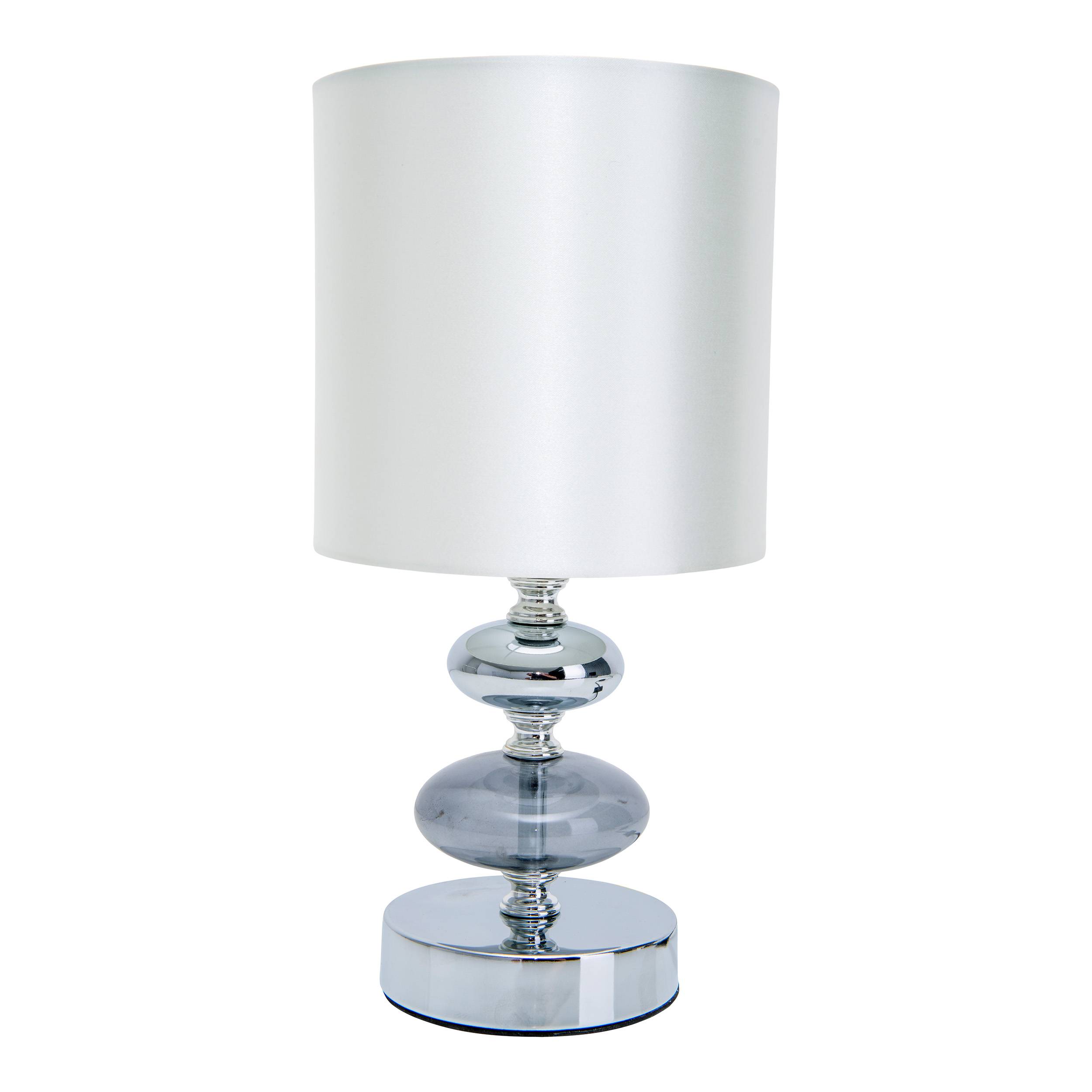 Stoff - Tischleuchte "MALI" chrome