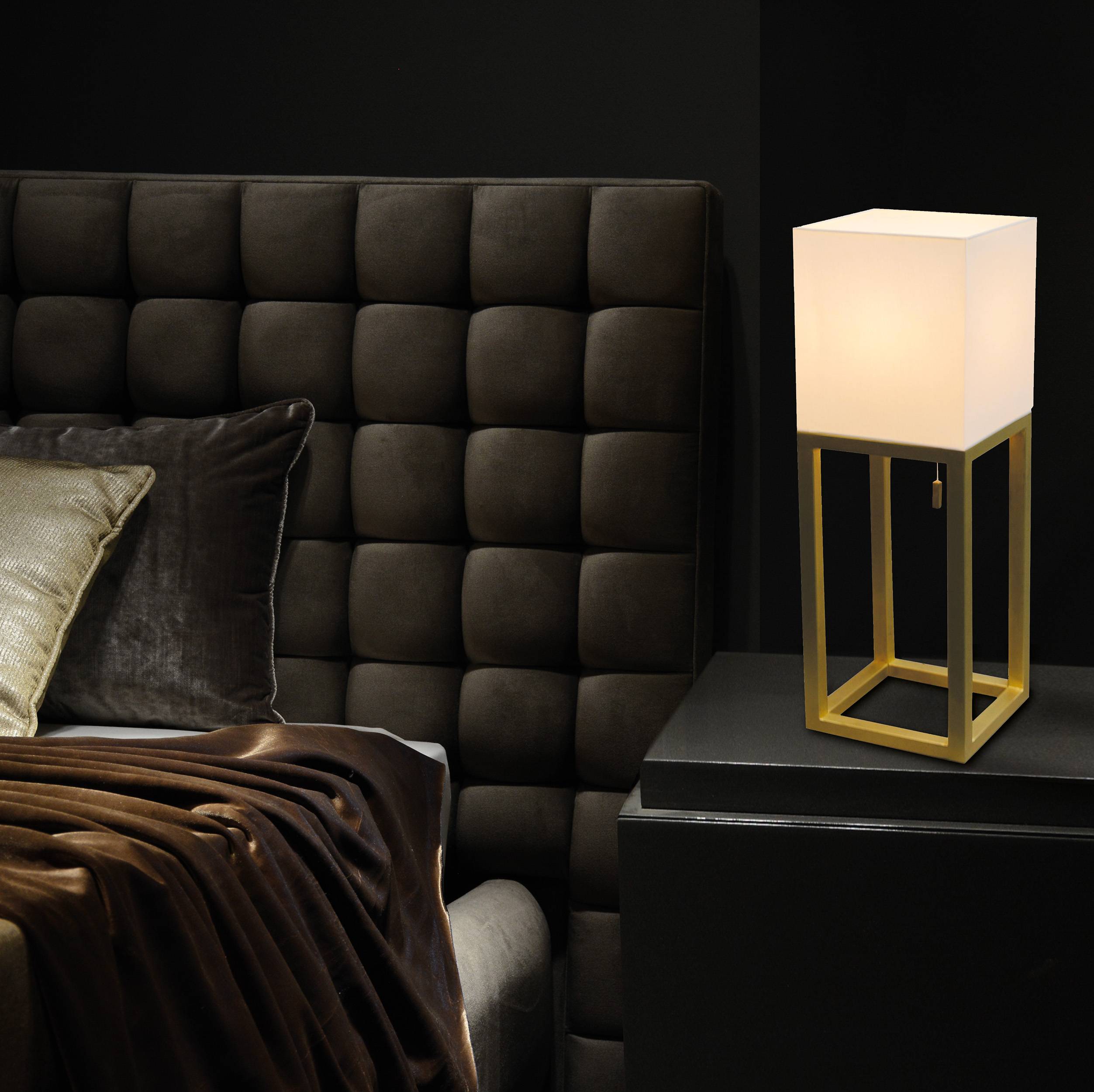 Tischleuchte "ALFA" beige-messing matt