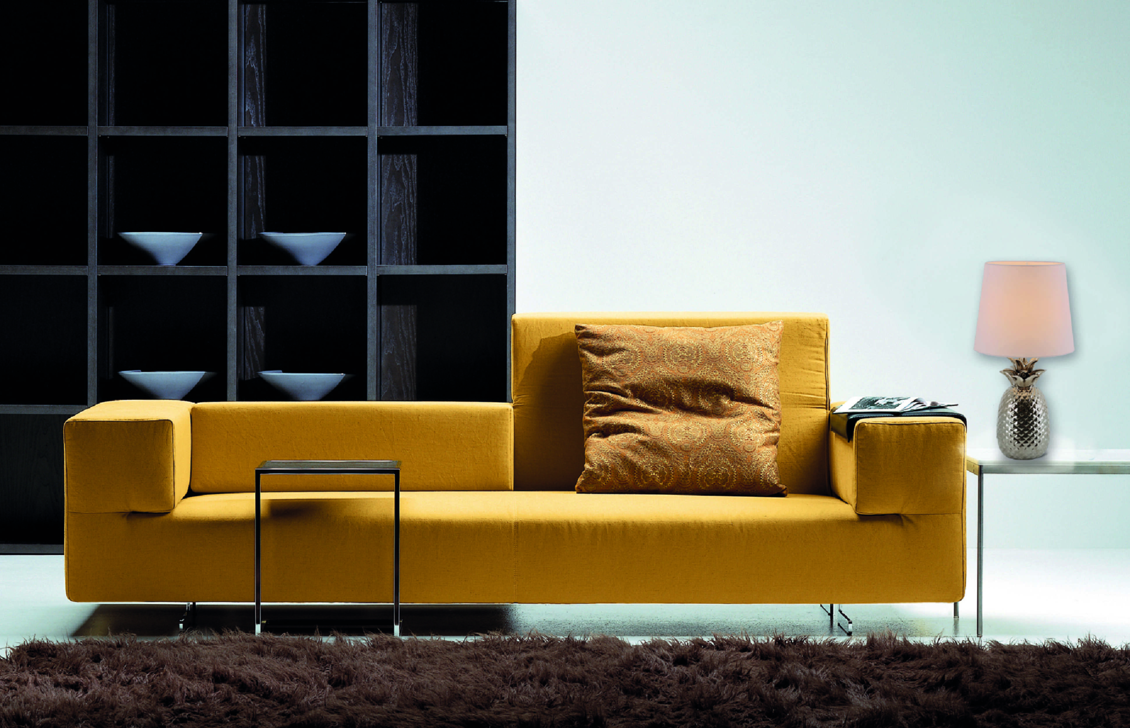 Keramik-Tischleuchte "ANANAS" weiß / chrom