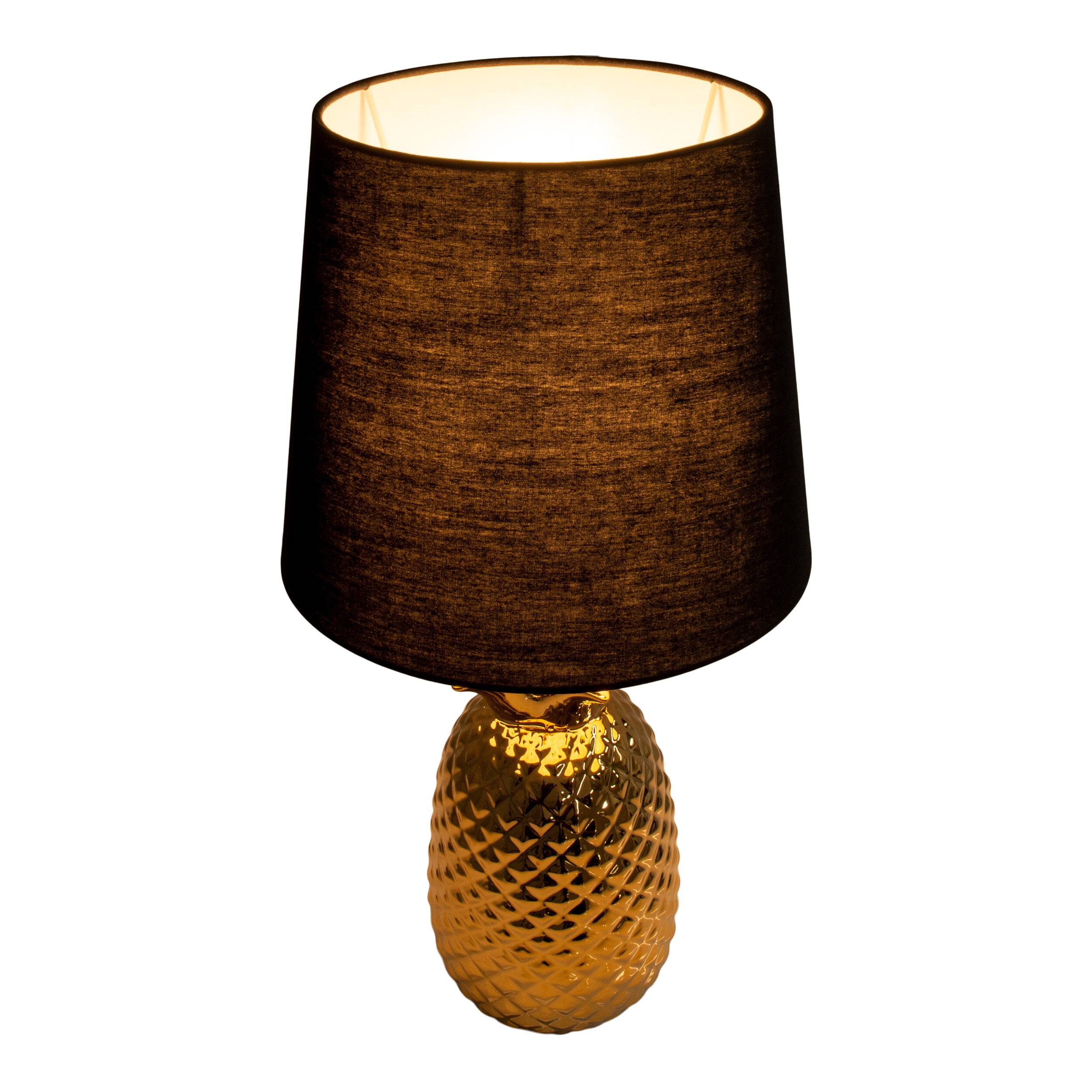 Keramik-Tischleuchte "ANANAS" schwarz-gold