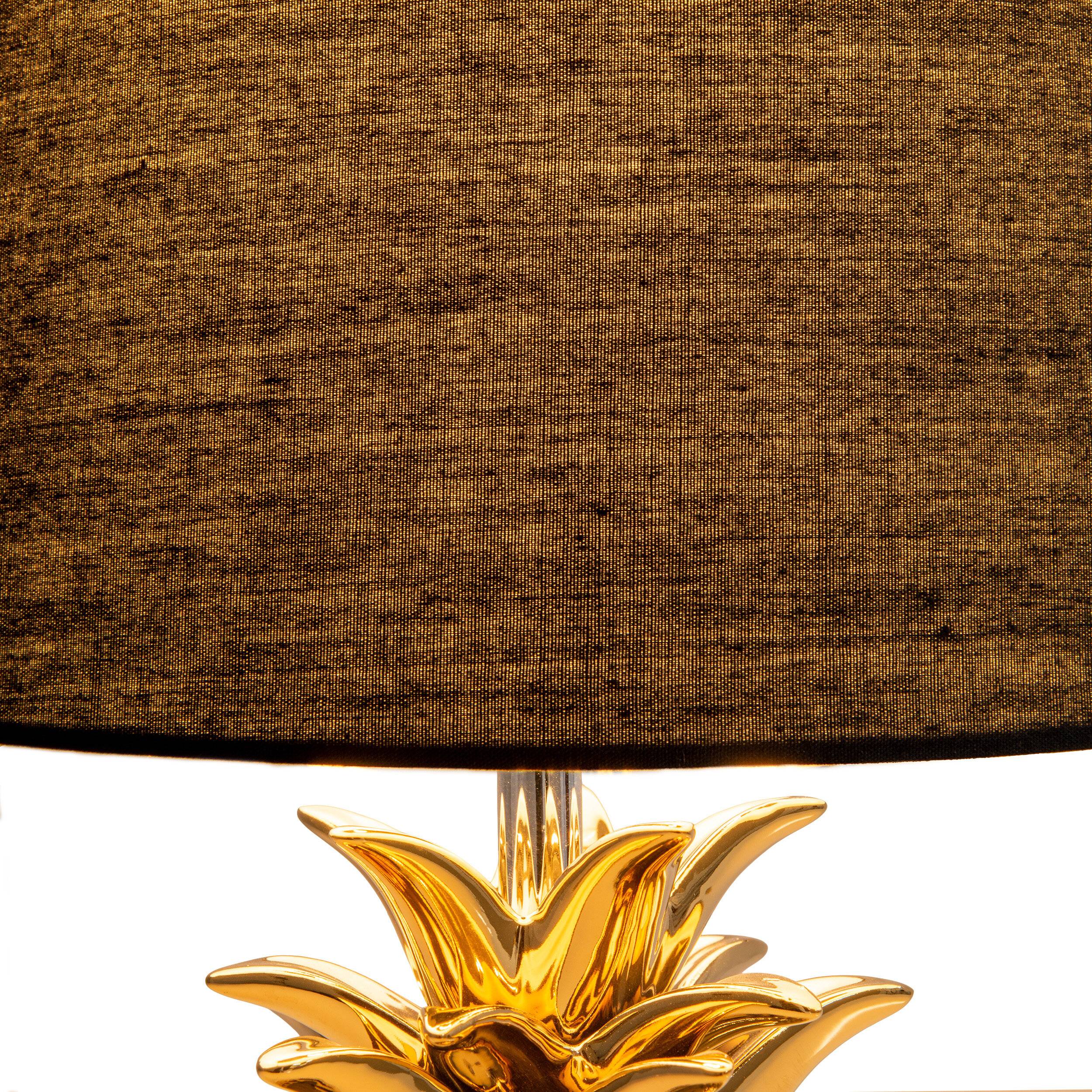 Keramik-Tischleuchte "ANANAS" schwarz-gold