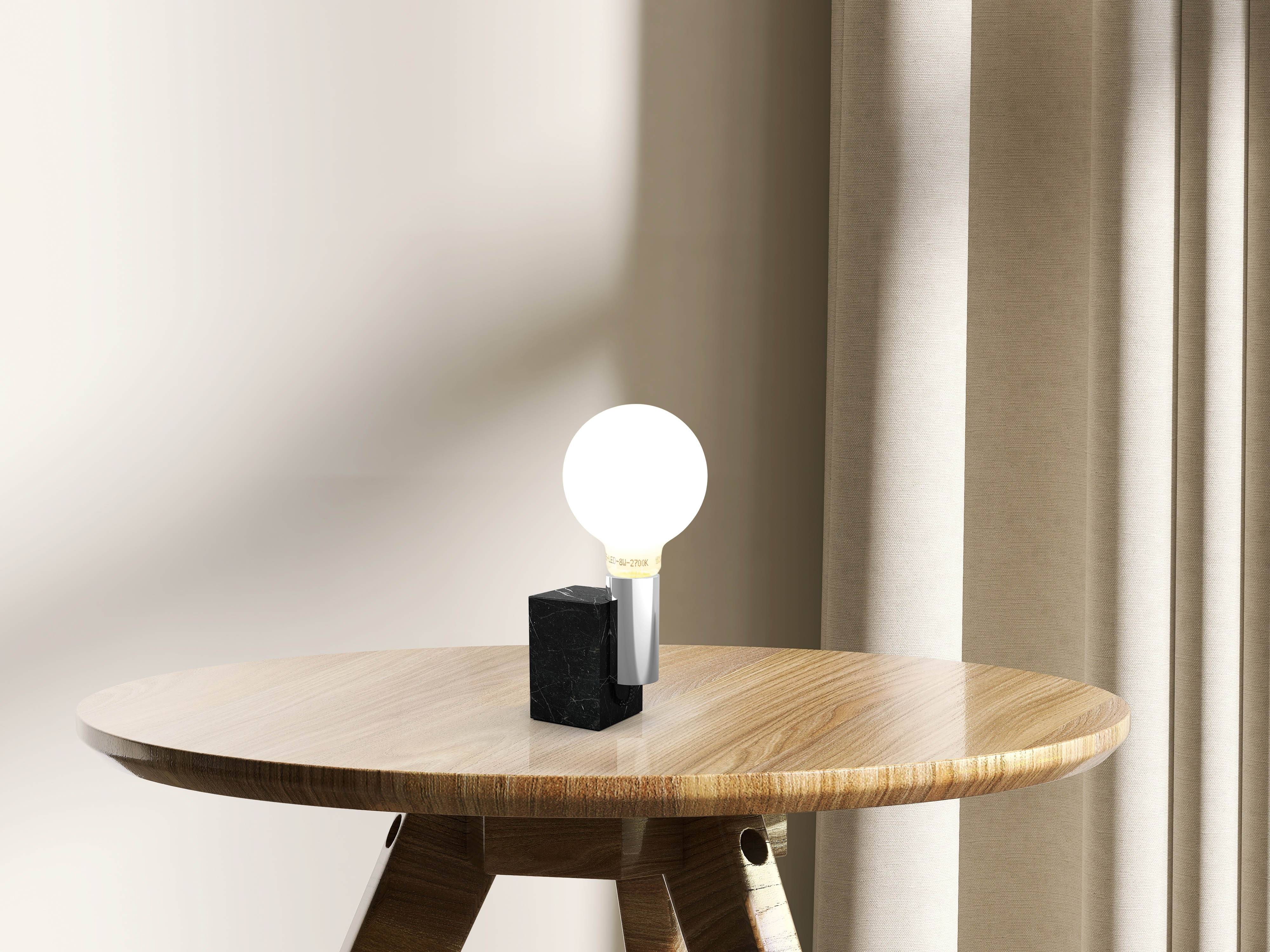 Marmortischleuchte "GEMMA" h: 16cm chrome