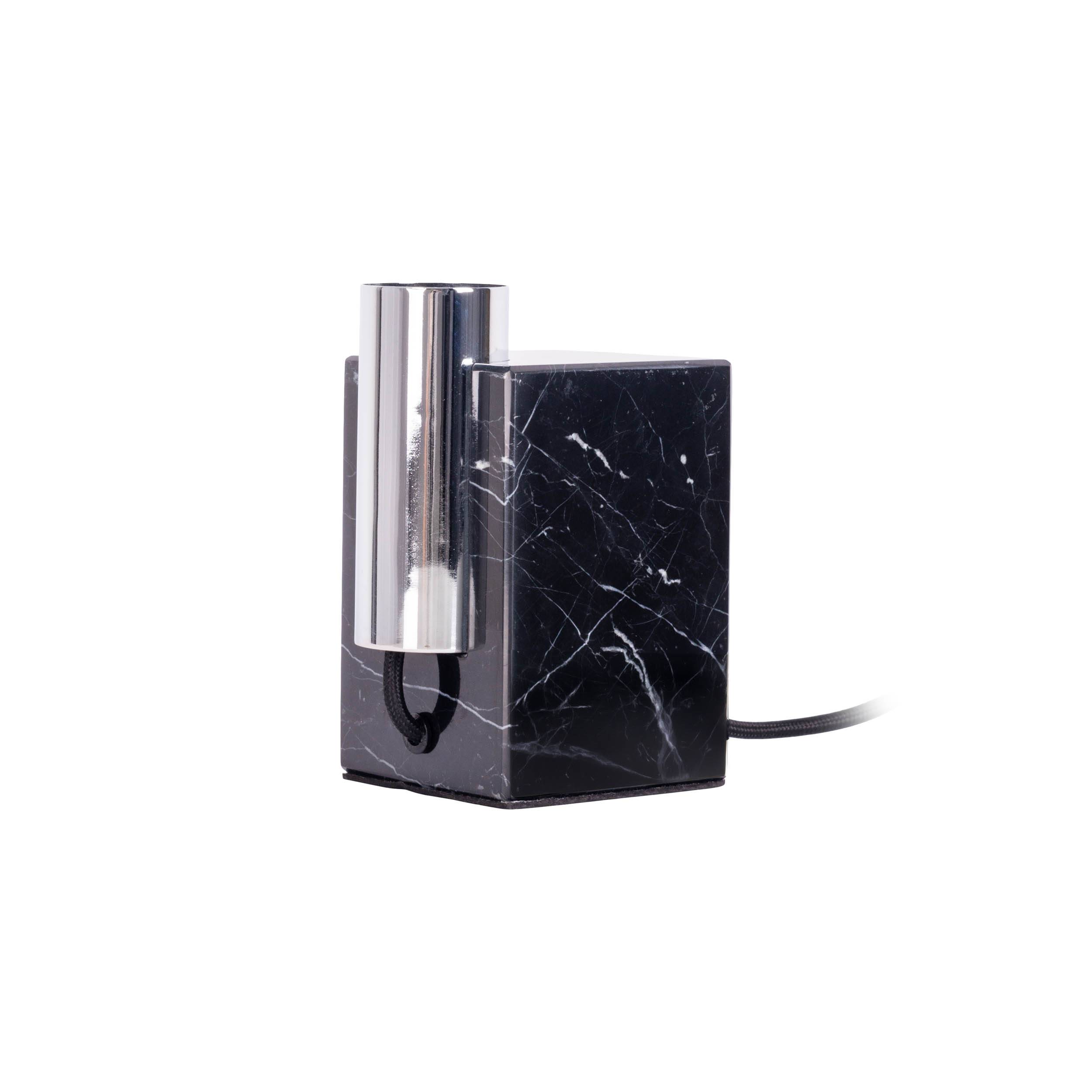 Marmortischleuchte "GEMMA" h: 16cm chrome