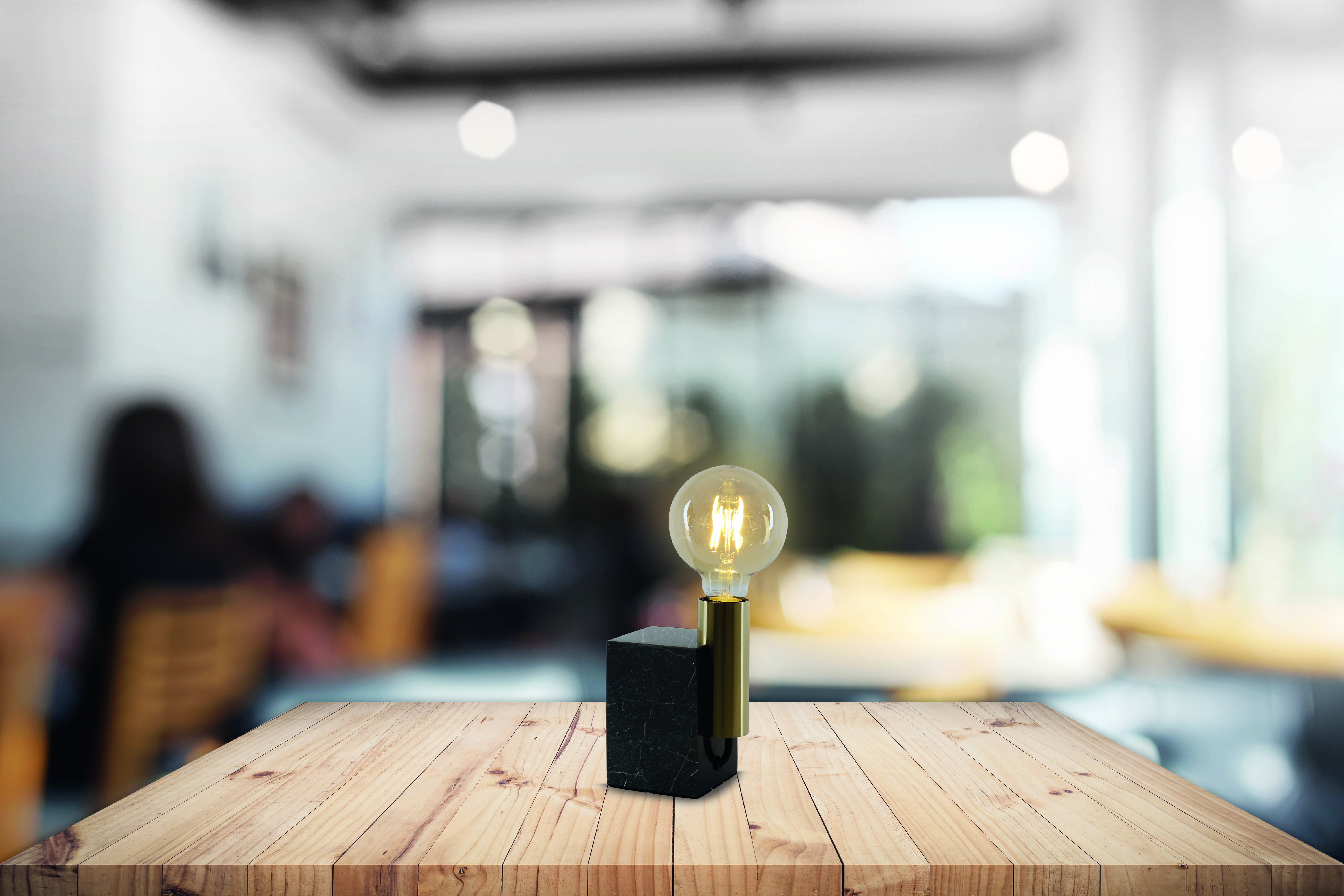 Marmortischleuchte "GEMMA" h: 16cm messing