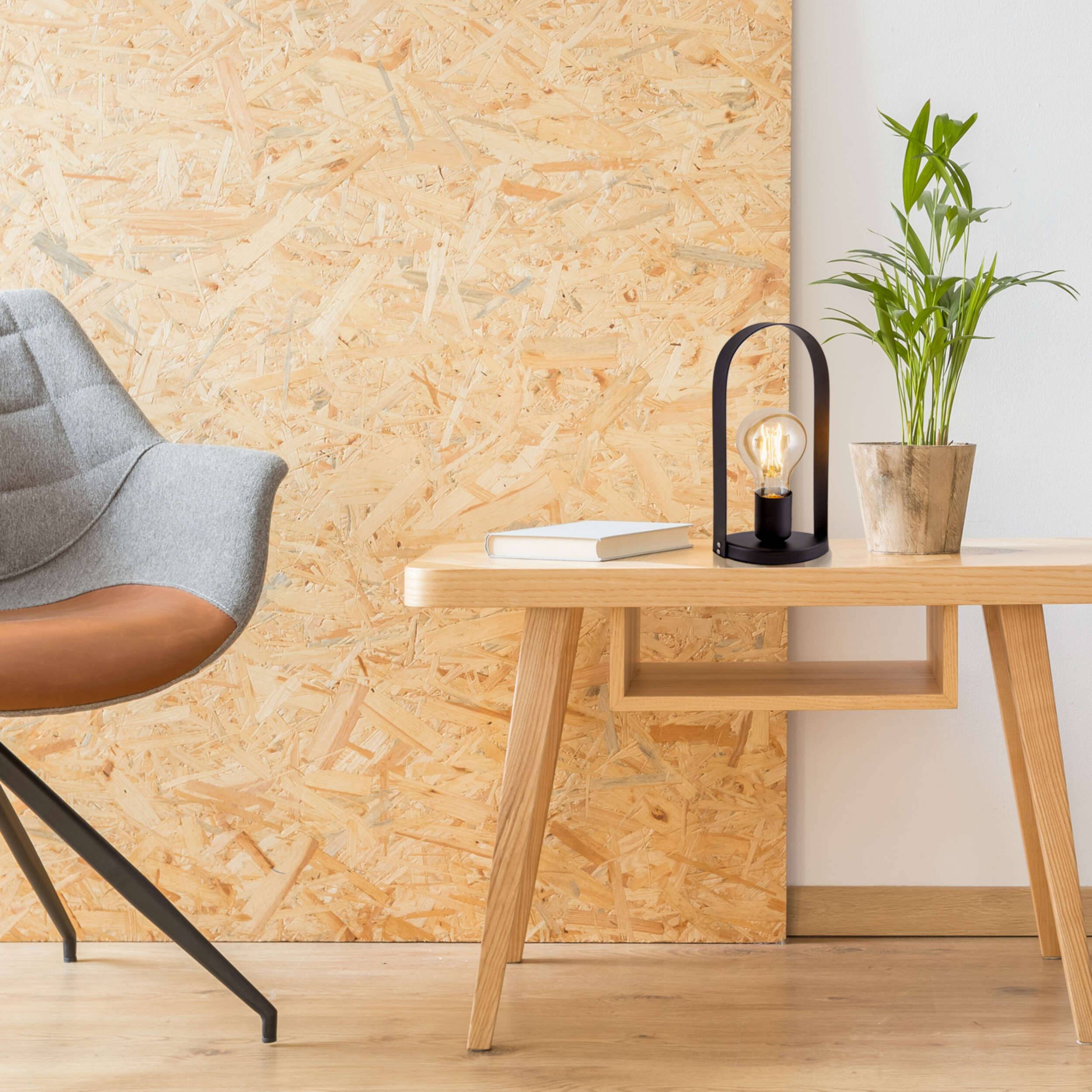 Metall-Tischleuchte "FARO" H: 28,5cm schwarz