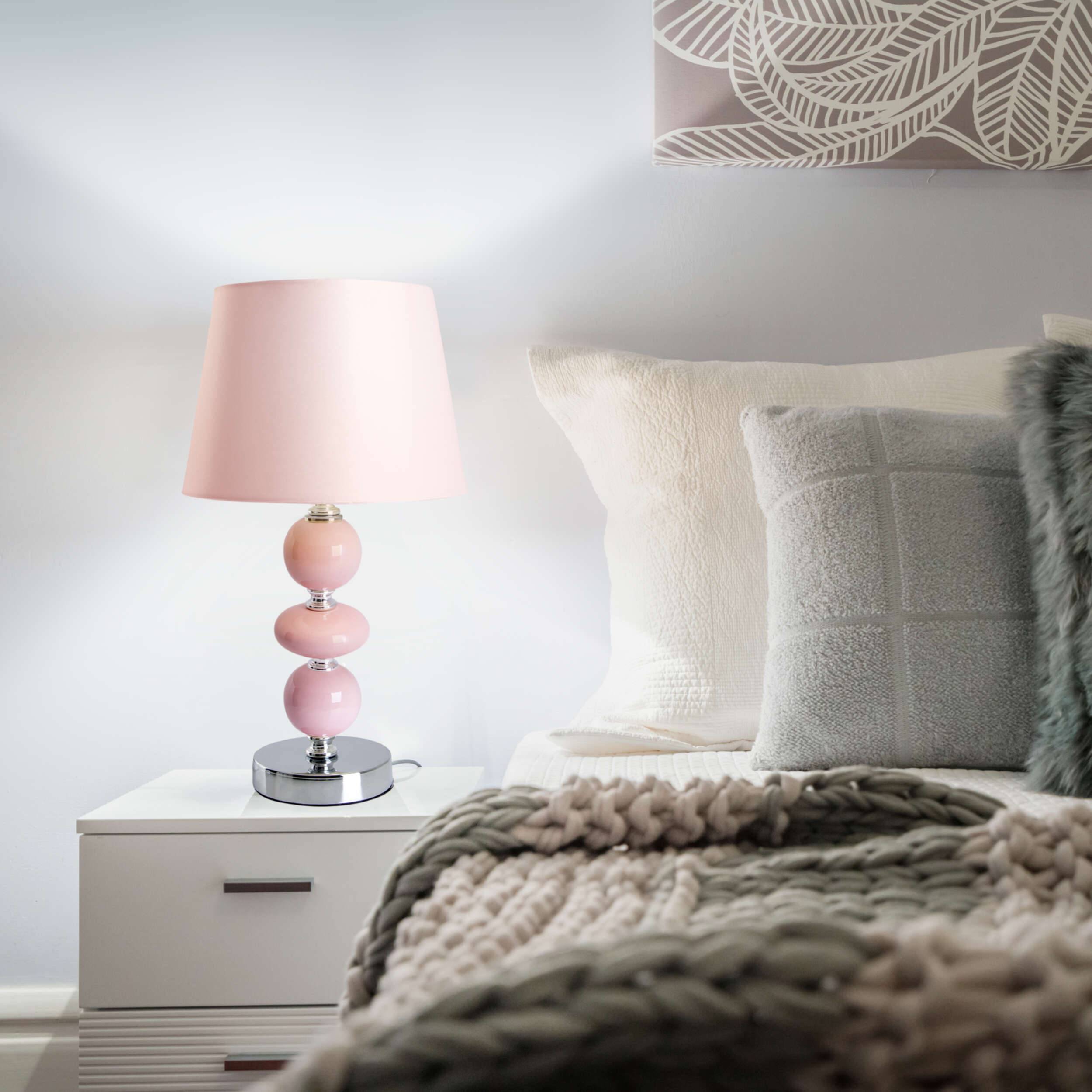 Keramik Tischleuchte "ARAGA" H: ca. 36 cm rosa