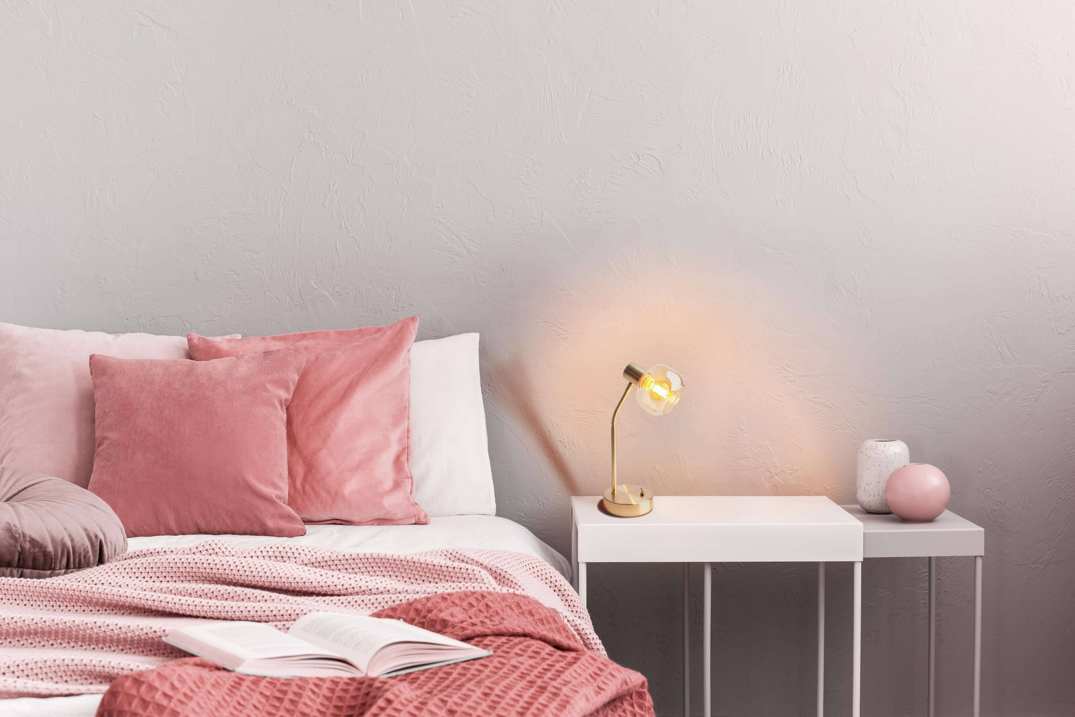 Tischleuchte "LIBBY" messing-amber