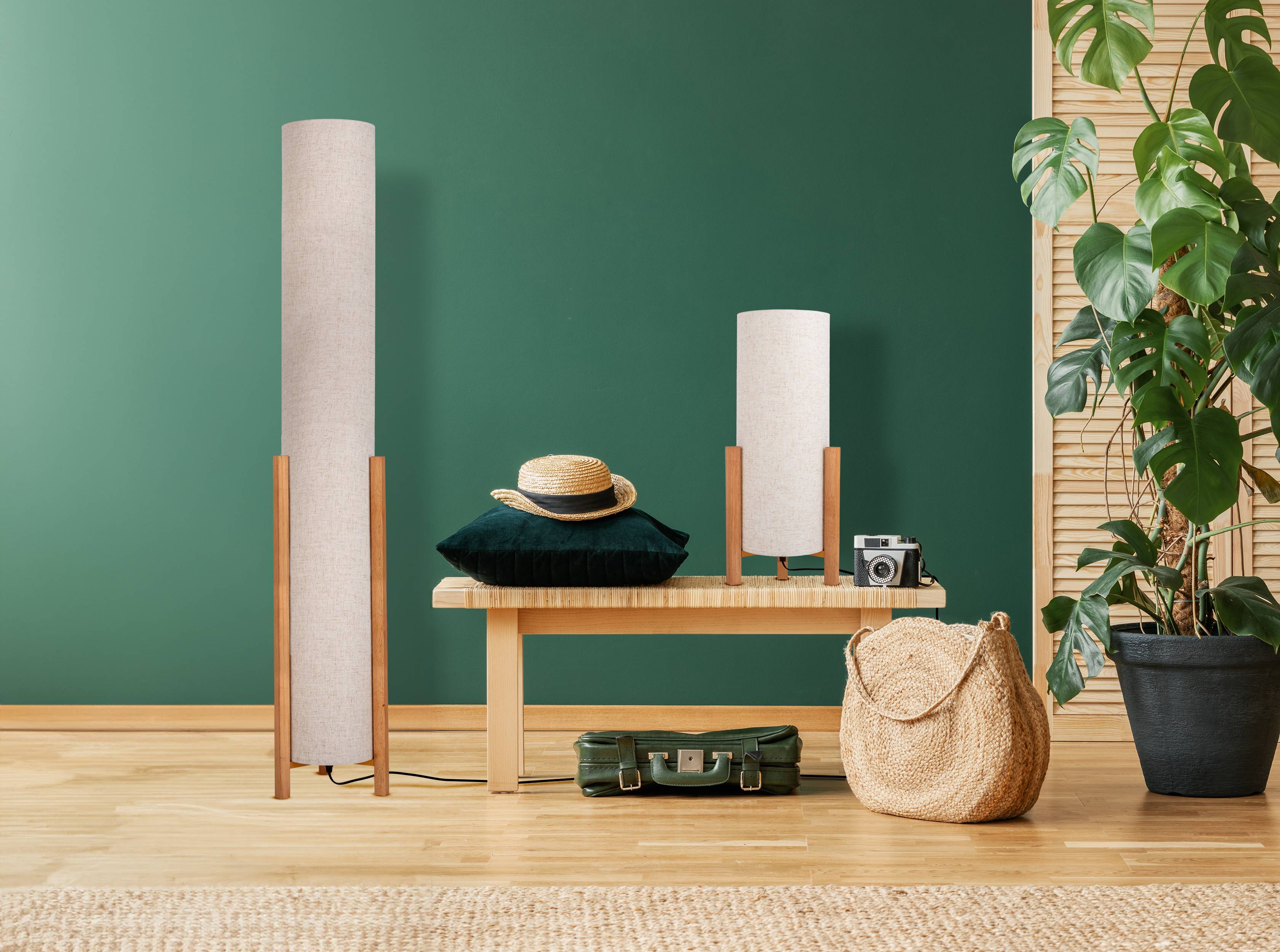 Stehleuchte "MATILDA" H: 110 cm leinen