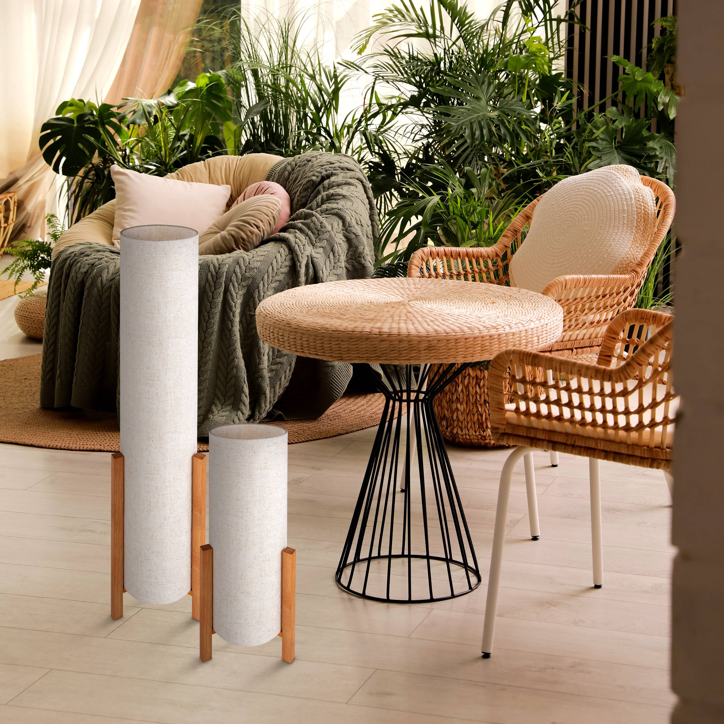 Stehleuchte "MATILDA" H: 110 cm leinen