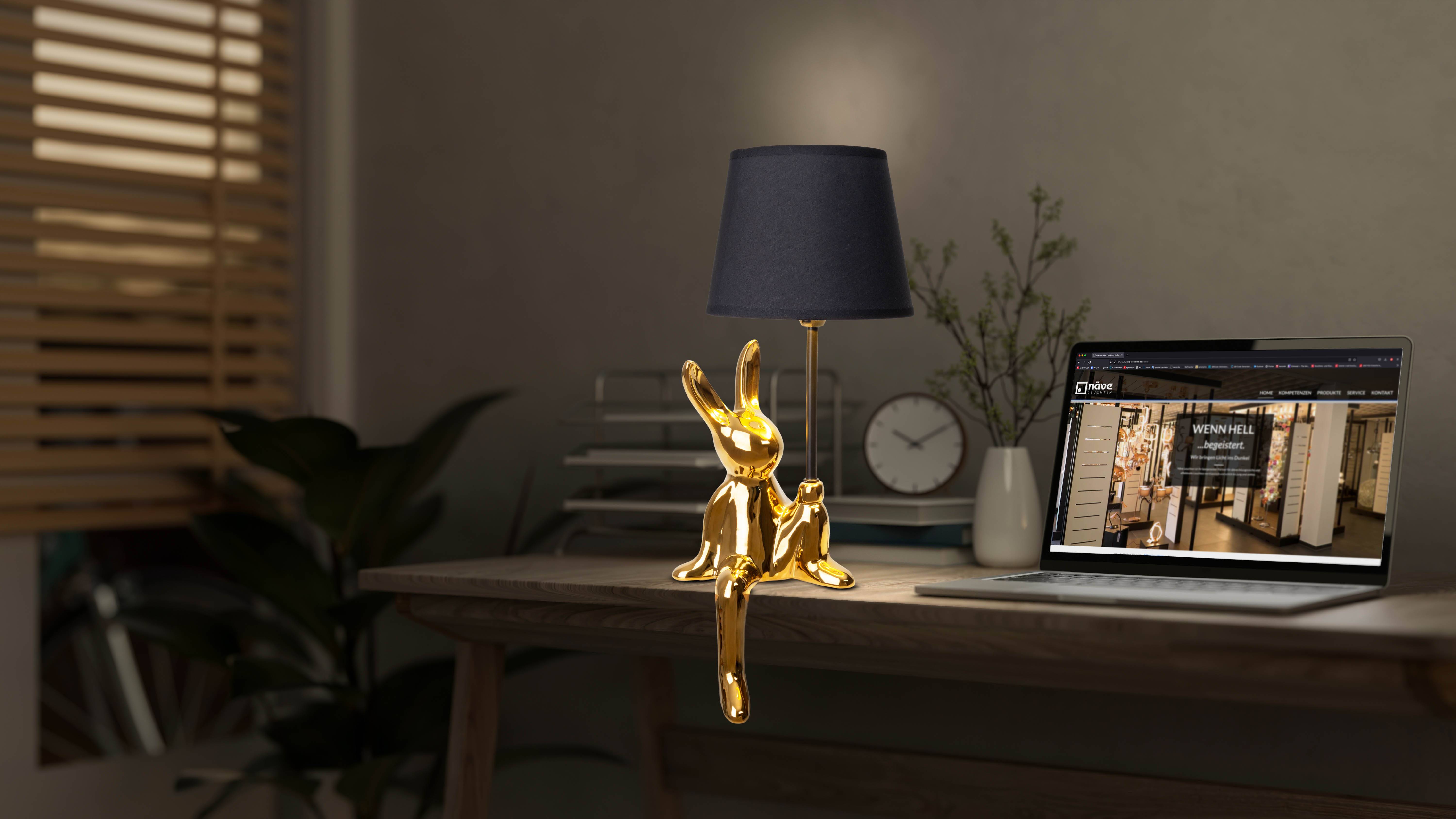 Tischleuchte "HELGE" D: 18 cm gold