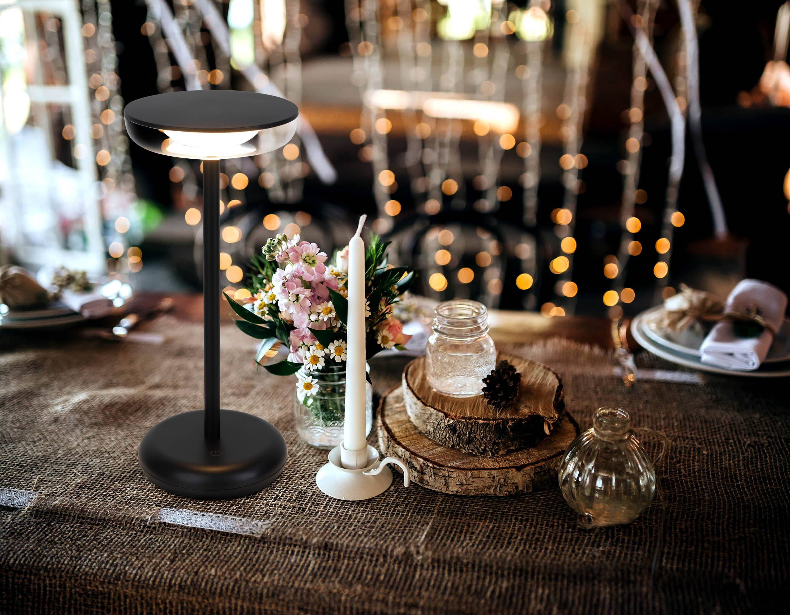 Akku-Tischleuchte "PASI" schwarz