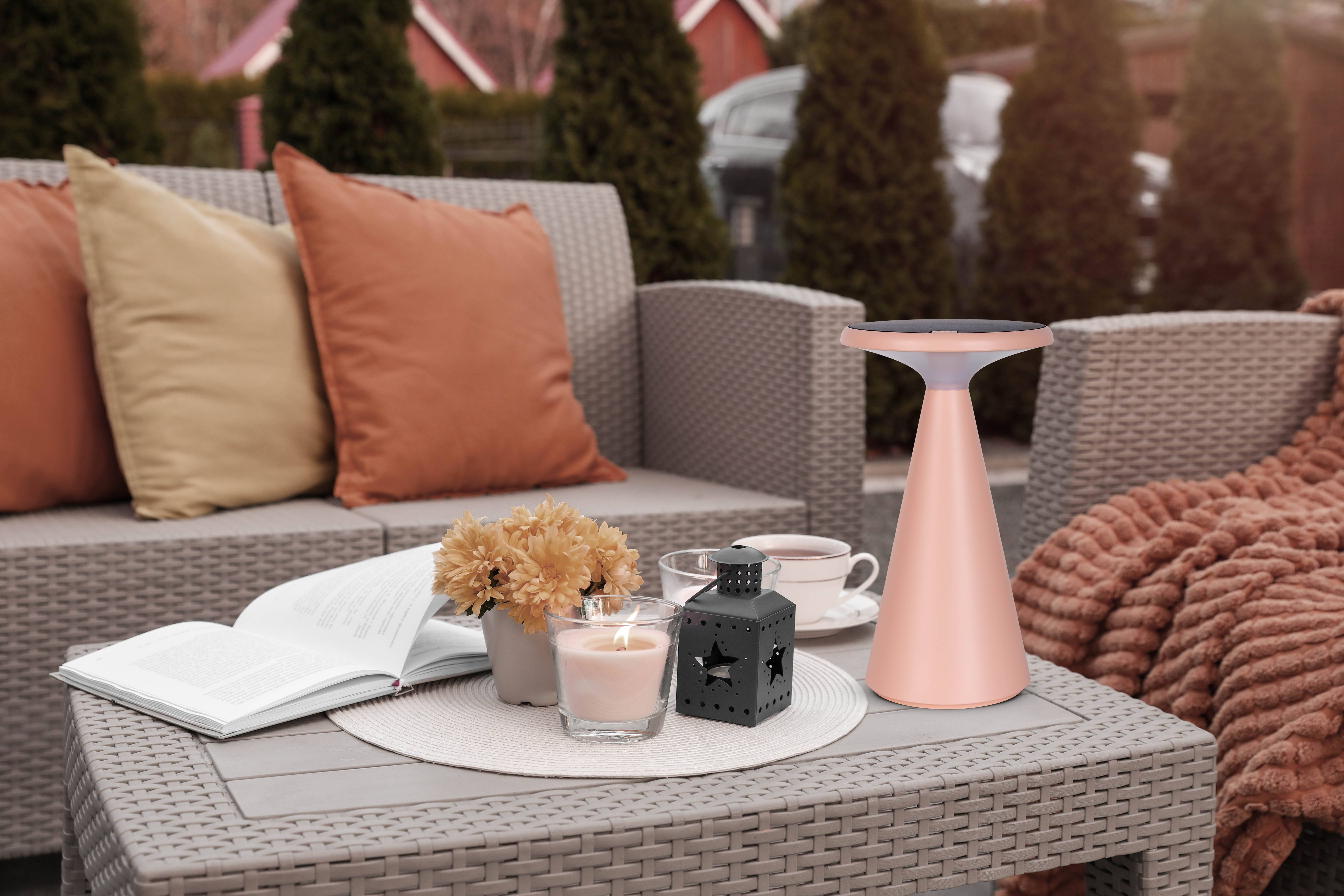 Solar-Akku-Tischleuchte "PALU" rosa