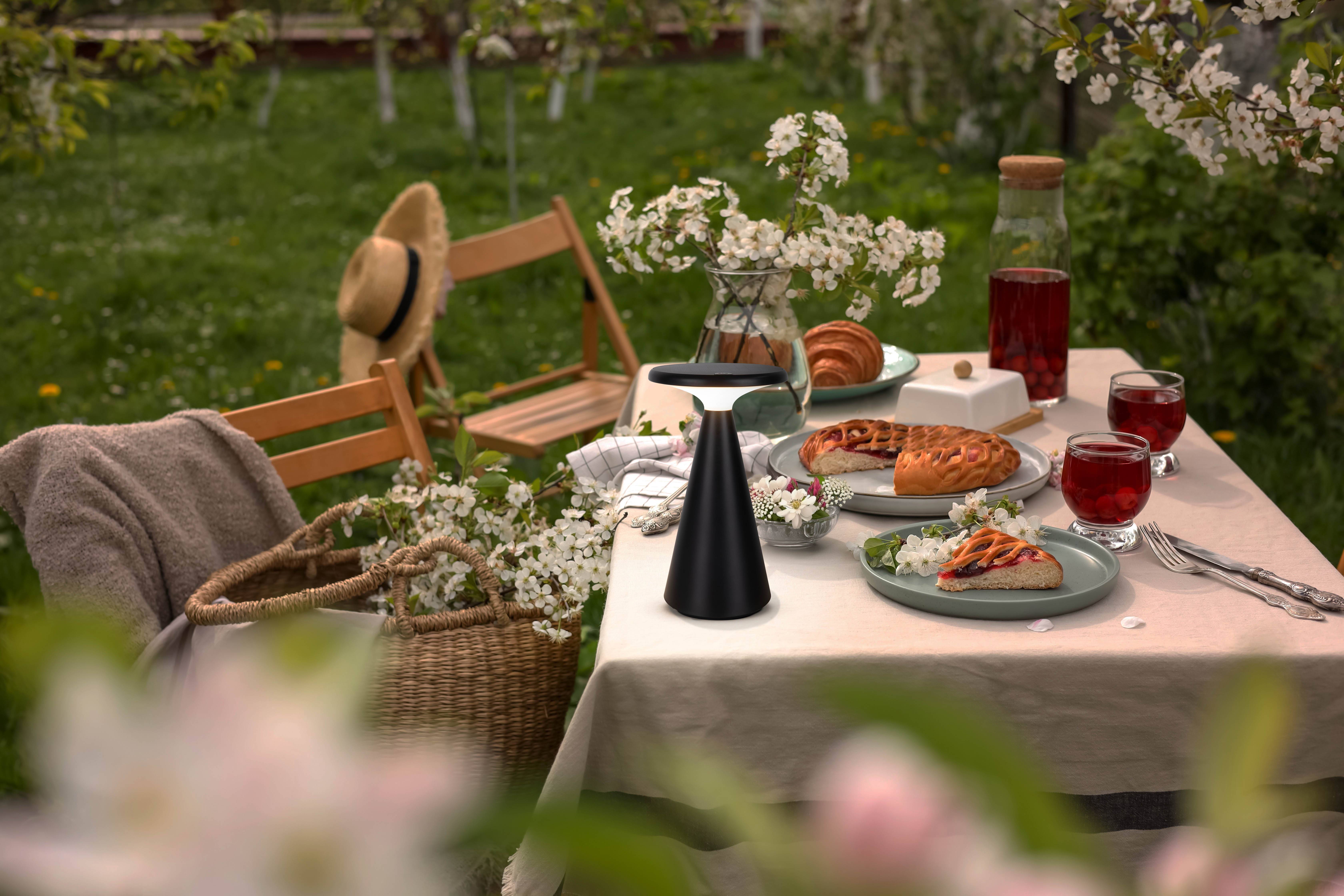 Solar-Akku-Tischleuchte "PALU" schwarz