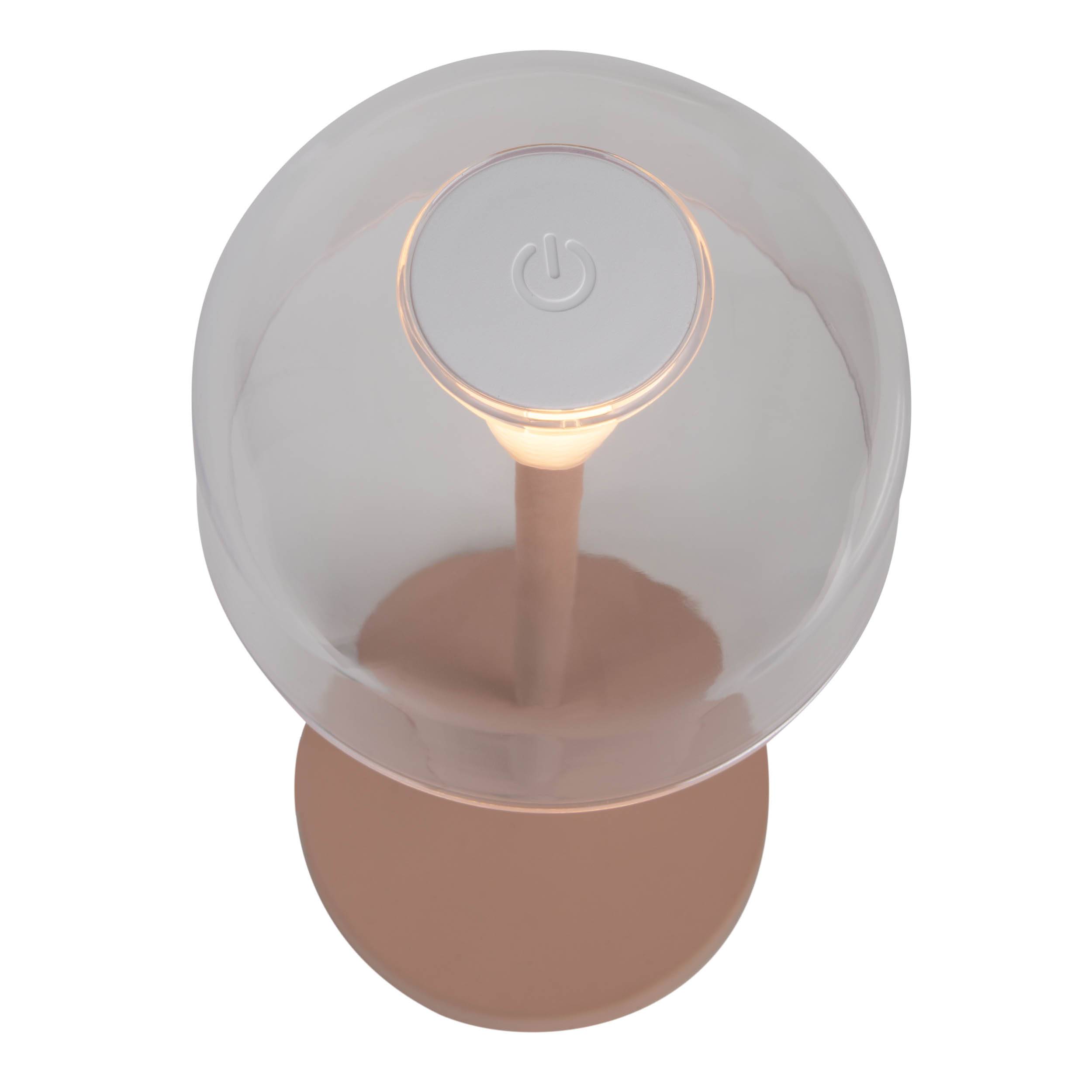 Akku- Tischleuchte "GOMBA" frosted almond 2er Set