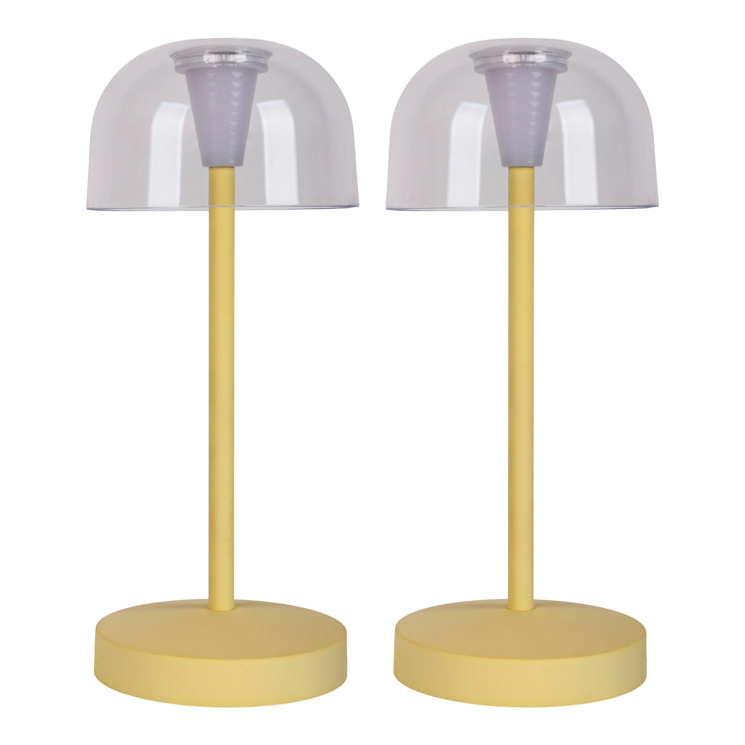 Akku- Tischleuchte "GOMBA" gelb 2er Set