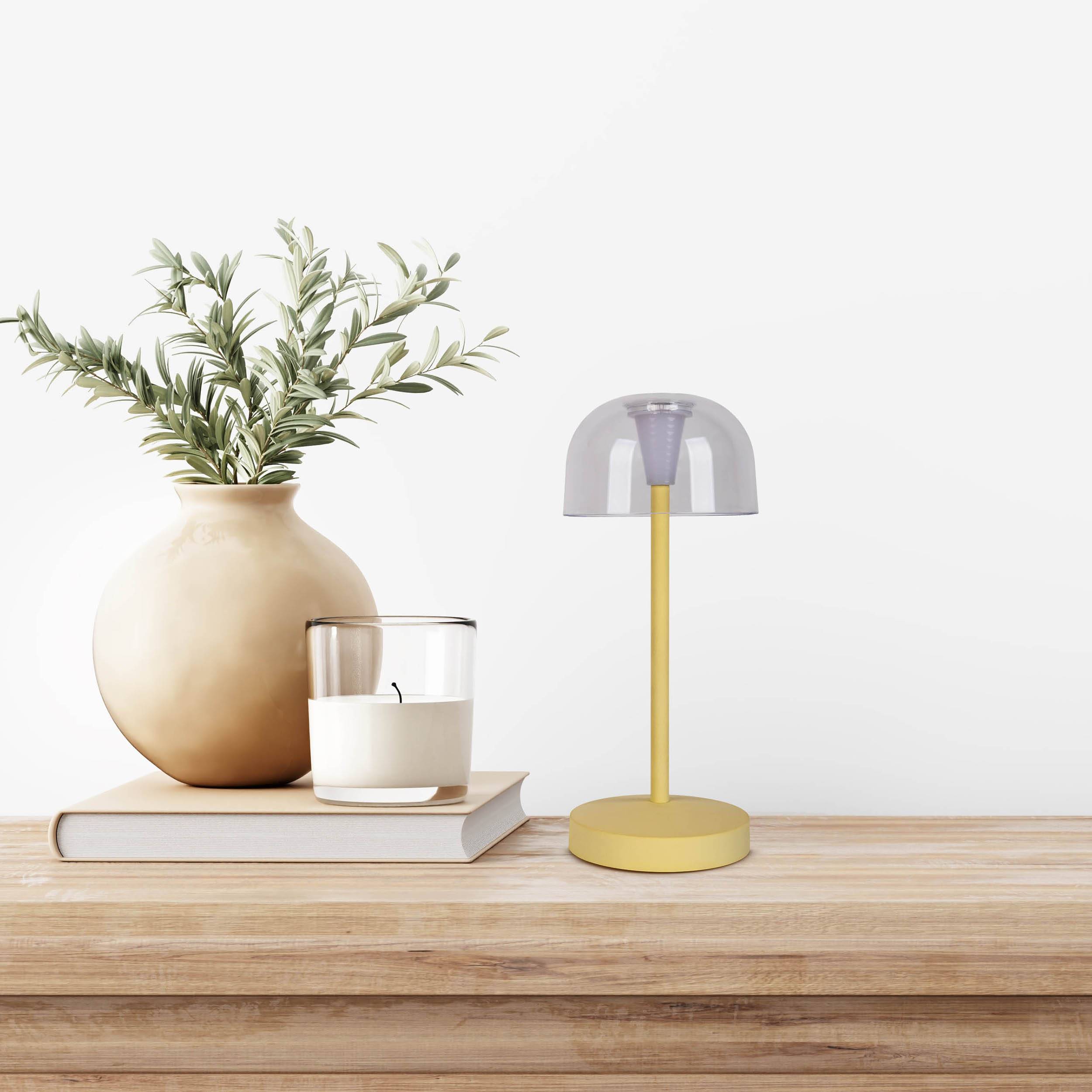 Akku- Tischleuchte "GOMBA" gelb 2er Set