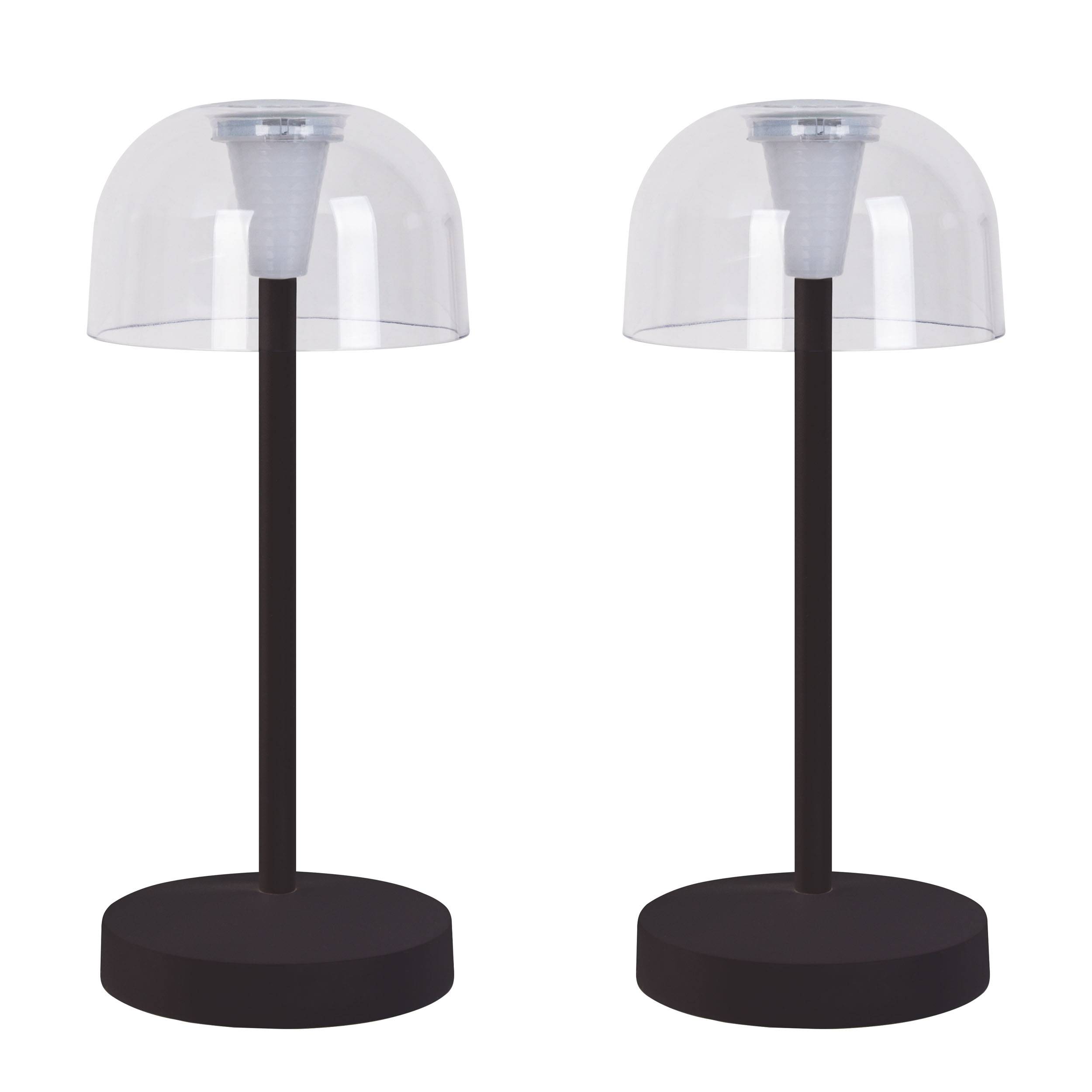 Akku- Tischleuchte "GOMBA" schwarz 2er Set