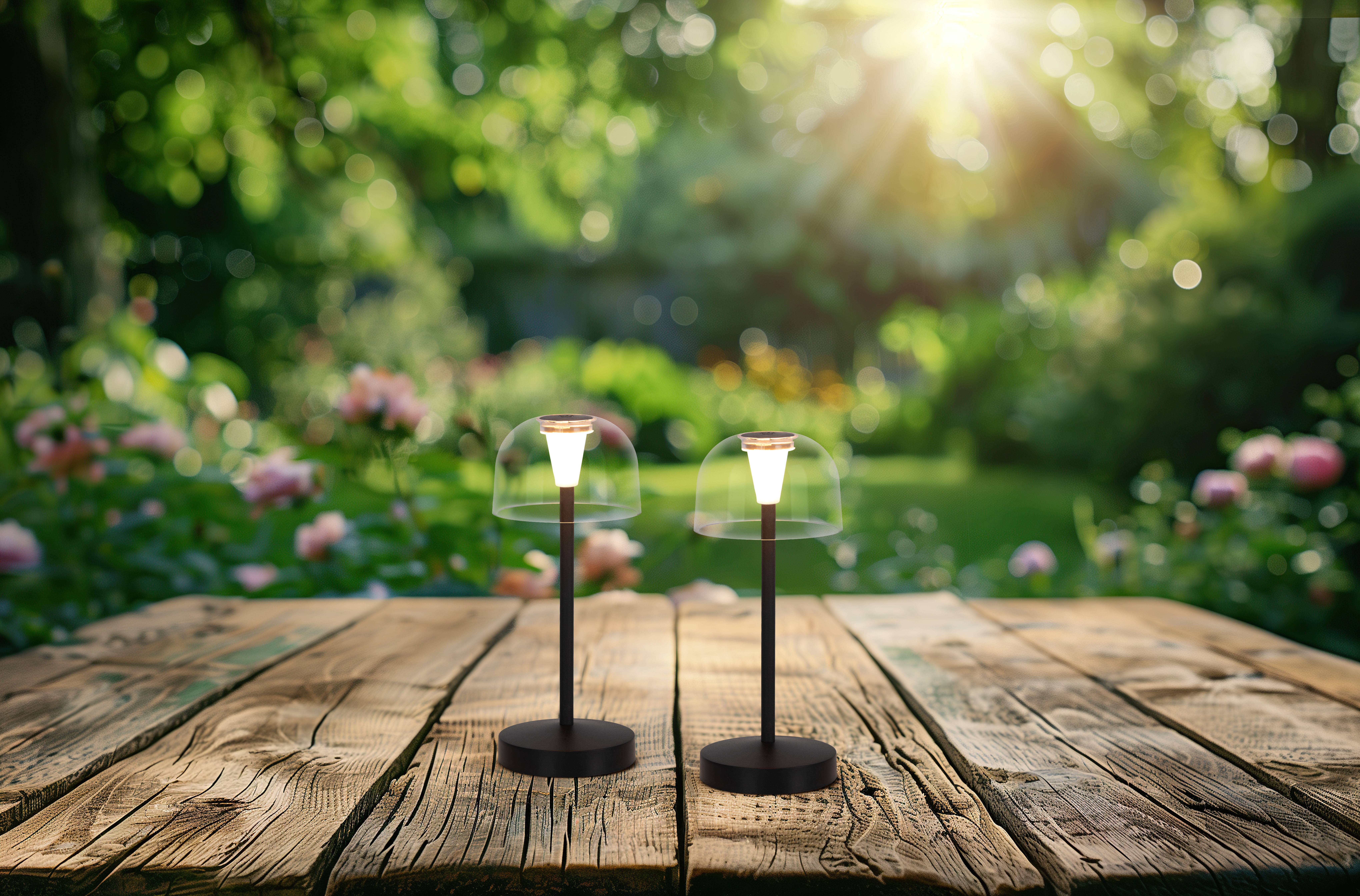 Akku- Tischleuchte "GOMBA" schwarz 2er Set