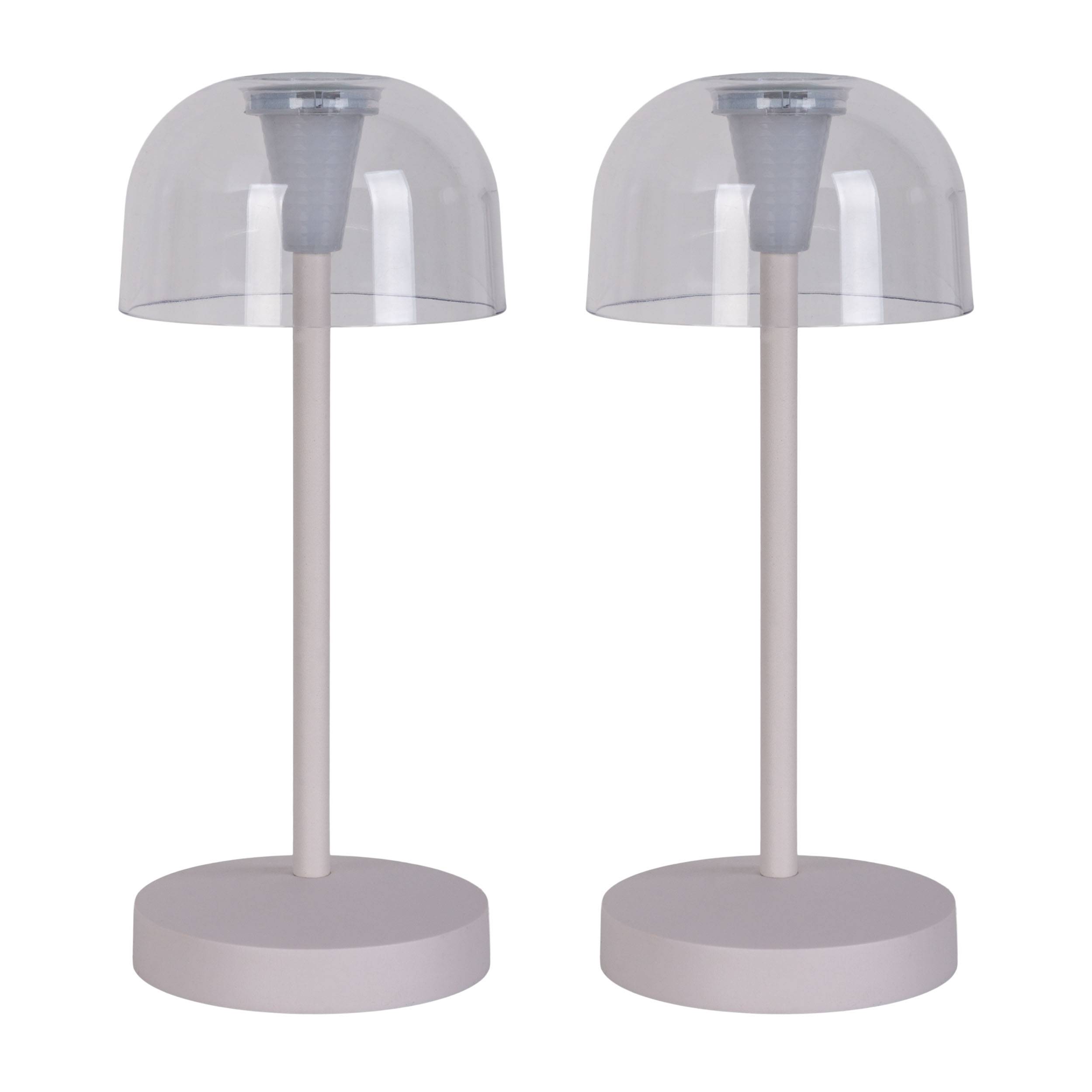 Akku- Tischleuchte "GOMBA" weiß 2er Set