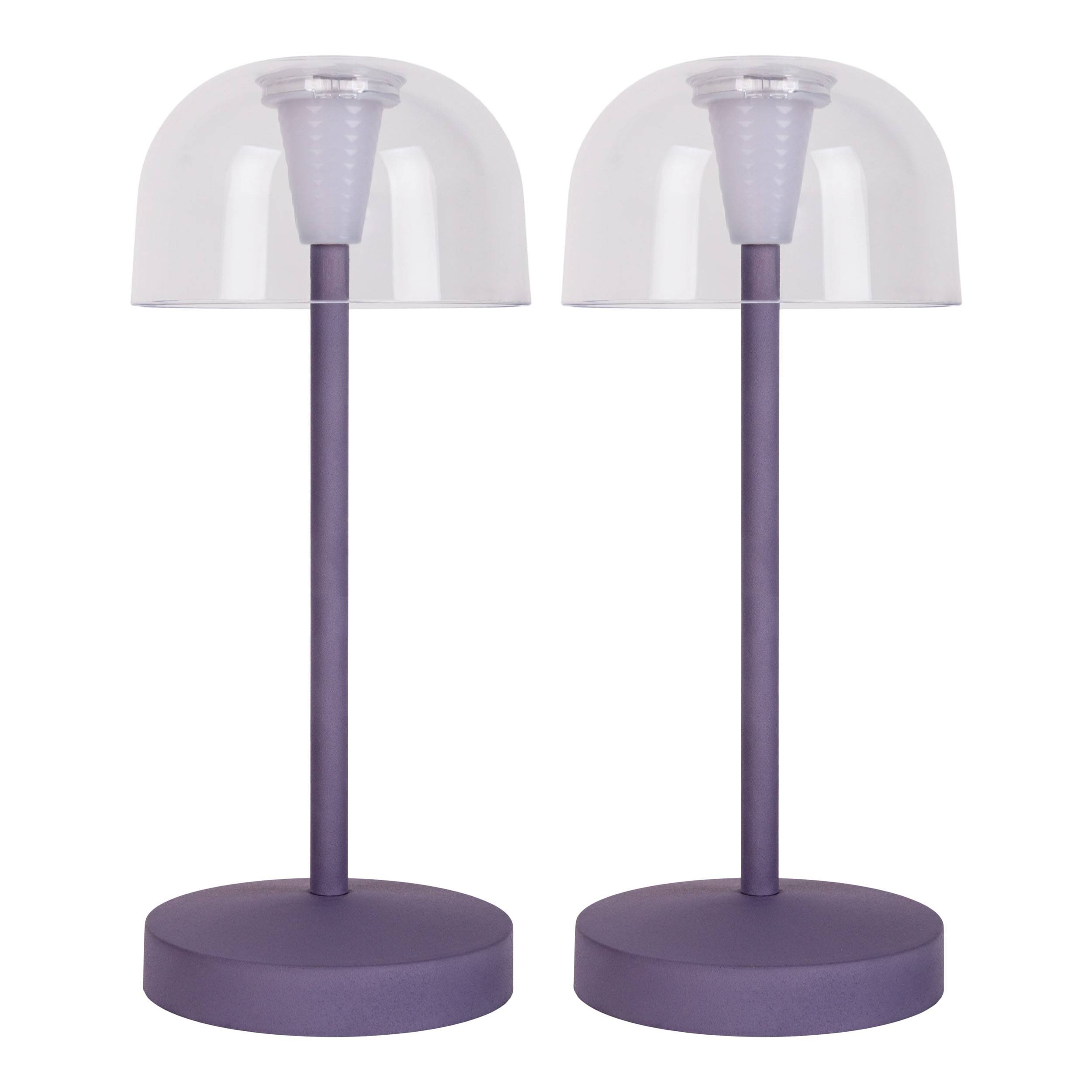 Akku- Tischleuchte "GOMBA" brombeere 2er Set