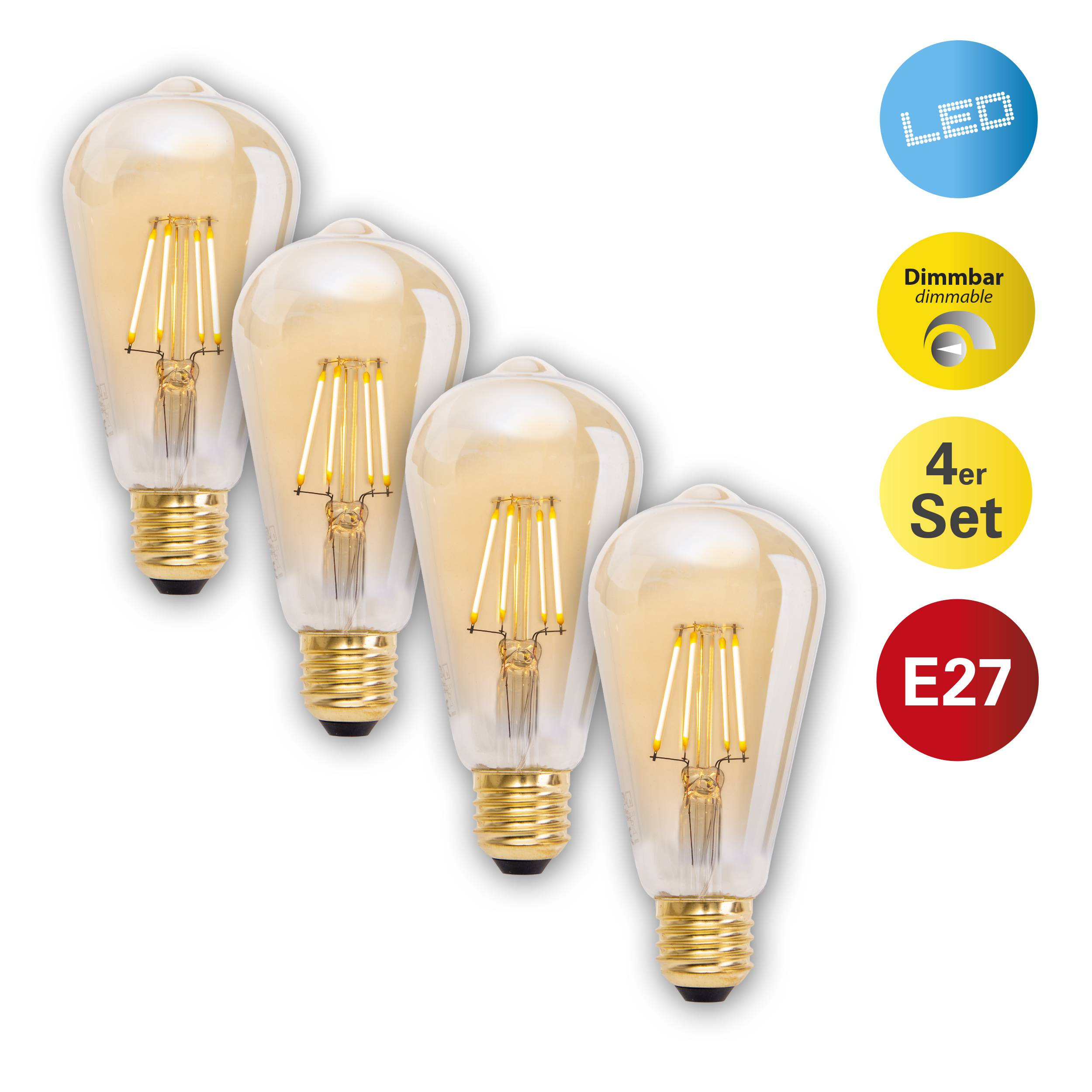 4er-Set LED Leuchtmittel E27/4W "DILLY"