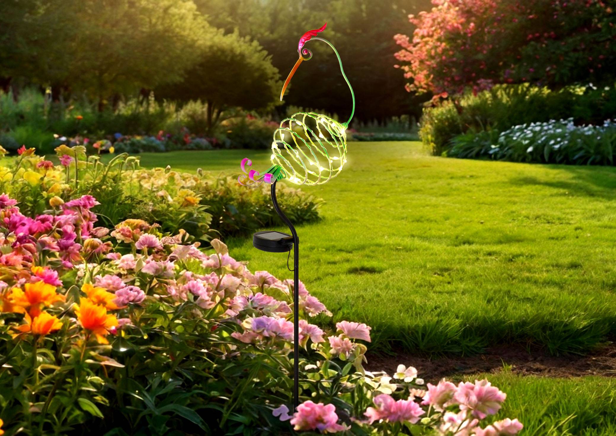 Deko-Solar-Erdspieß "KRANICH" h: 86cm