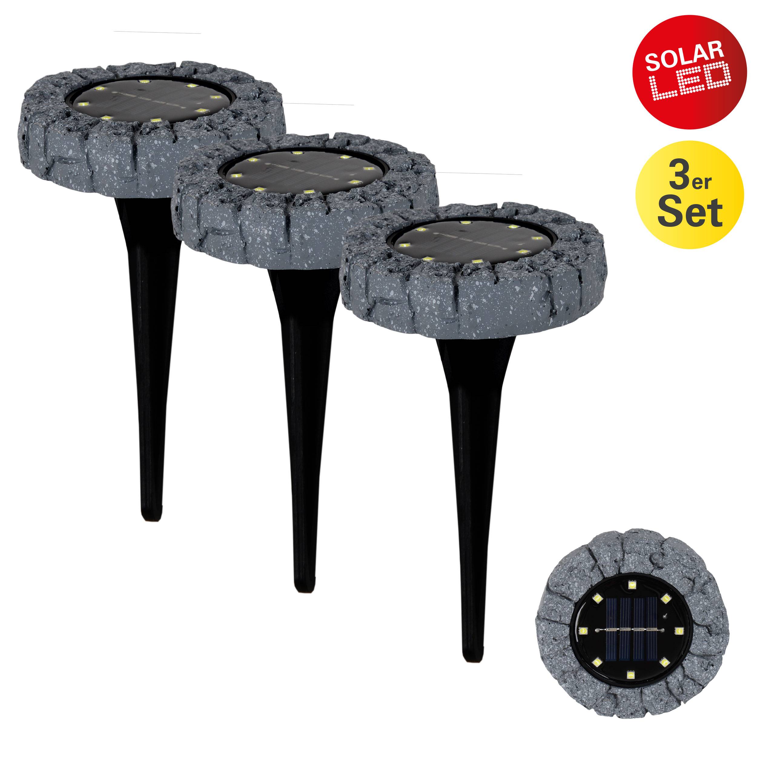 3er-Set LED Solar-Boden-Erdspieß "KIAN"