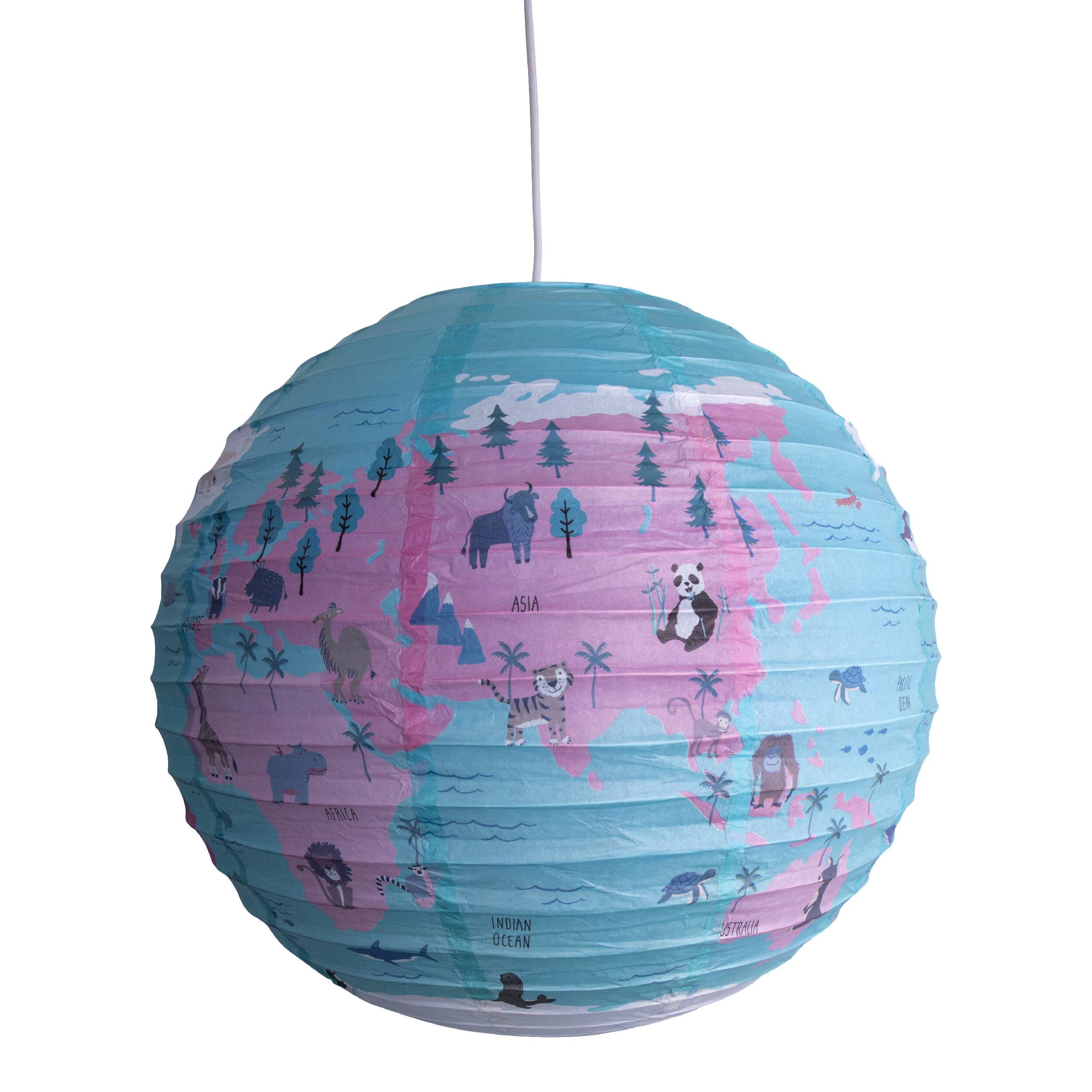 Papierleuchte "Ballon« d: 50cm Weltkugel