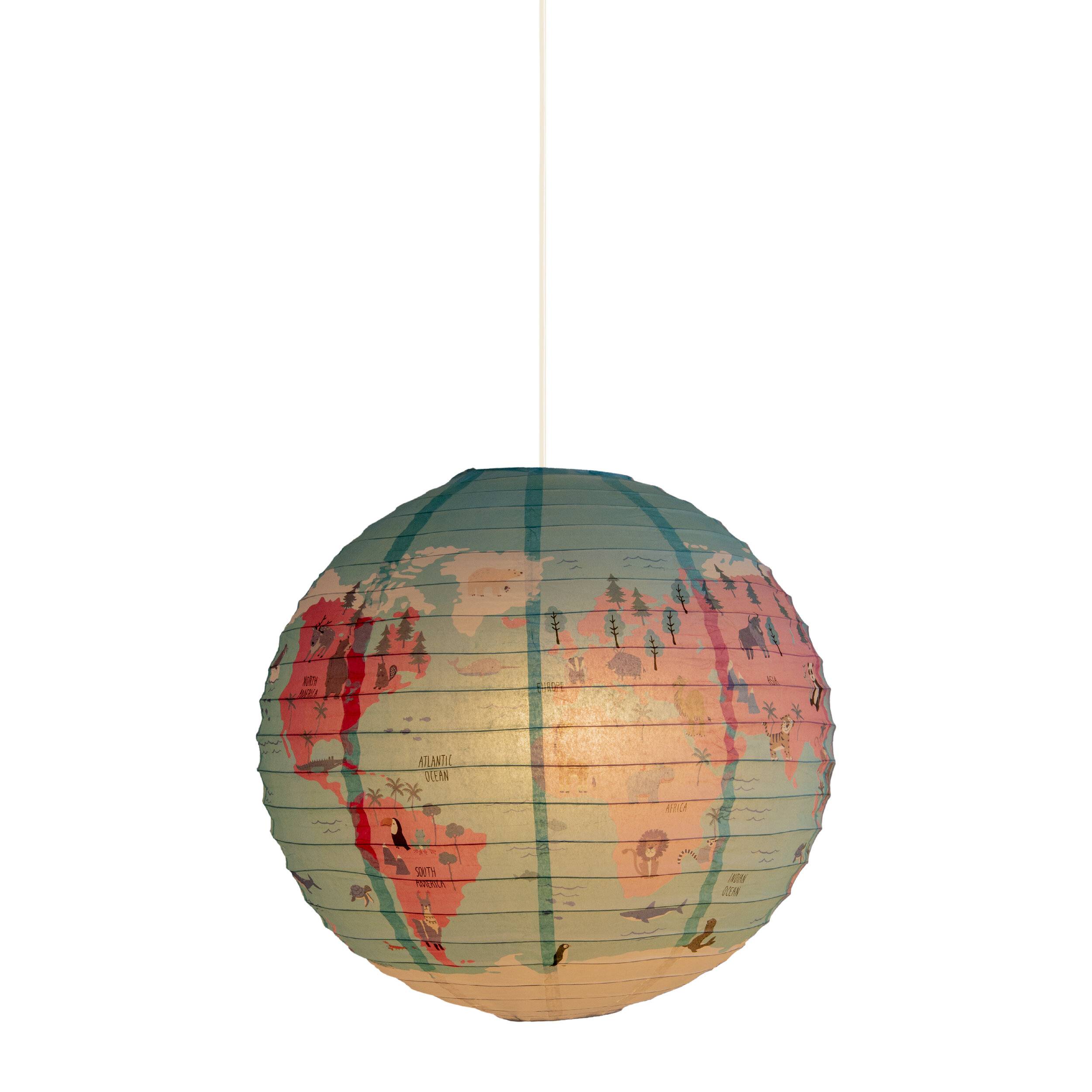 Papierleuchte "Ballon« d: 50cm Weltkugel