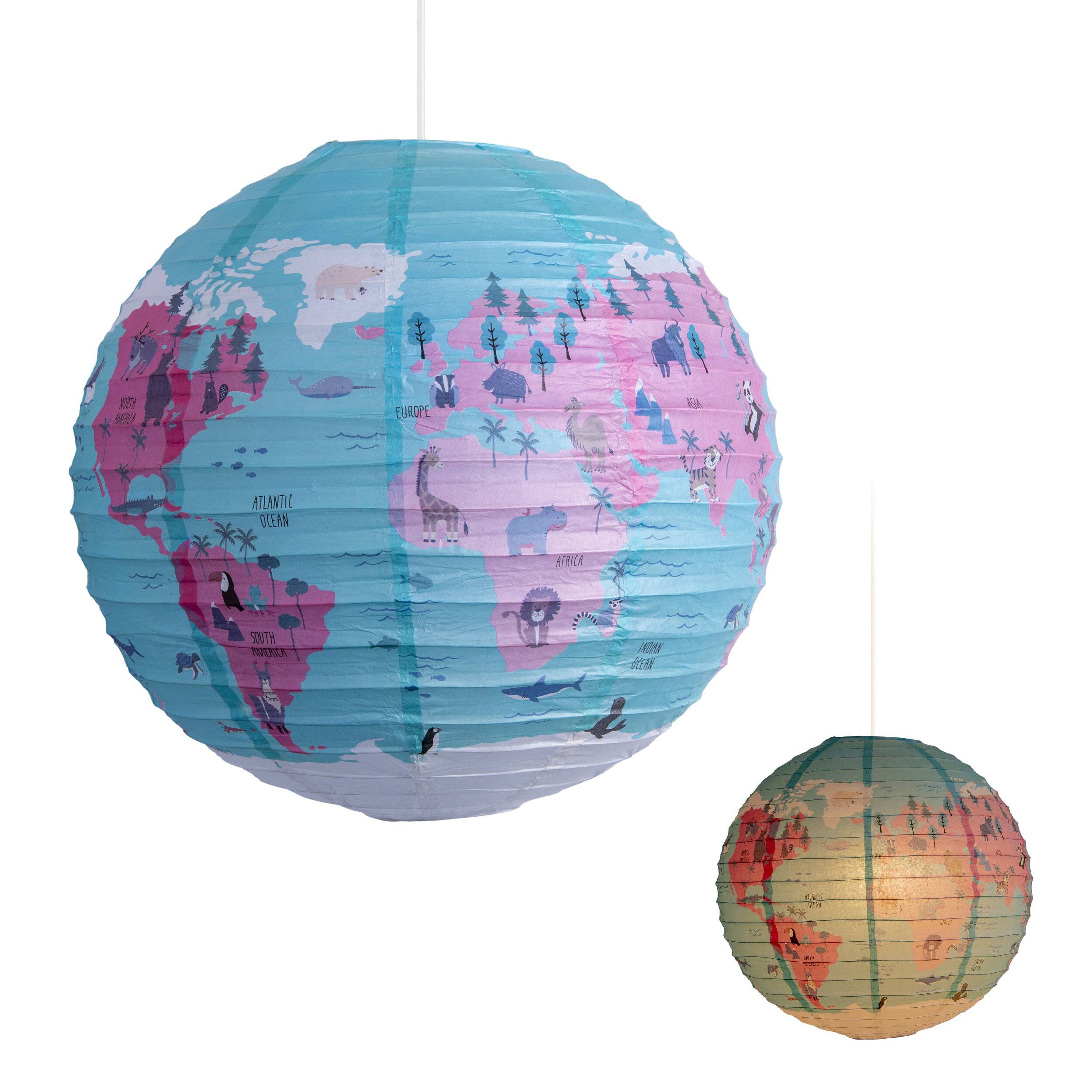 Papierleuchte "Ballon« d: 50cm Weltkugel