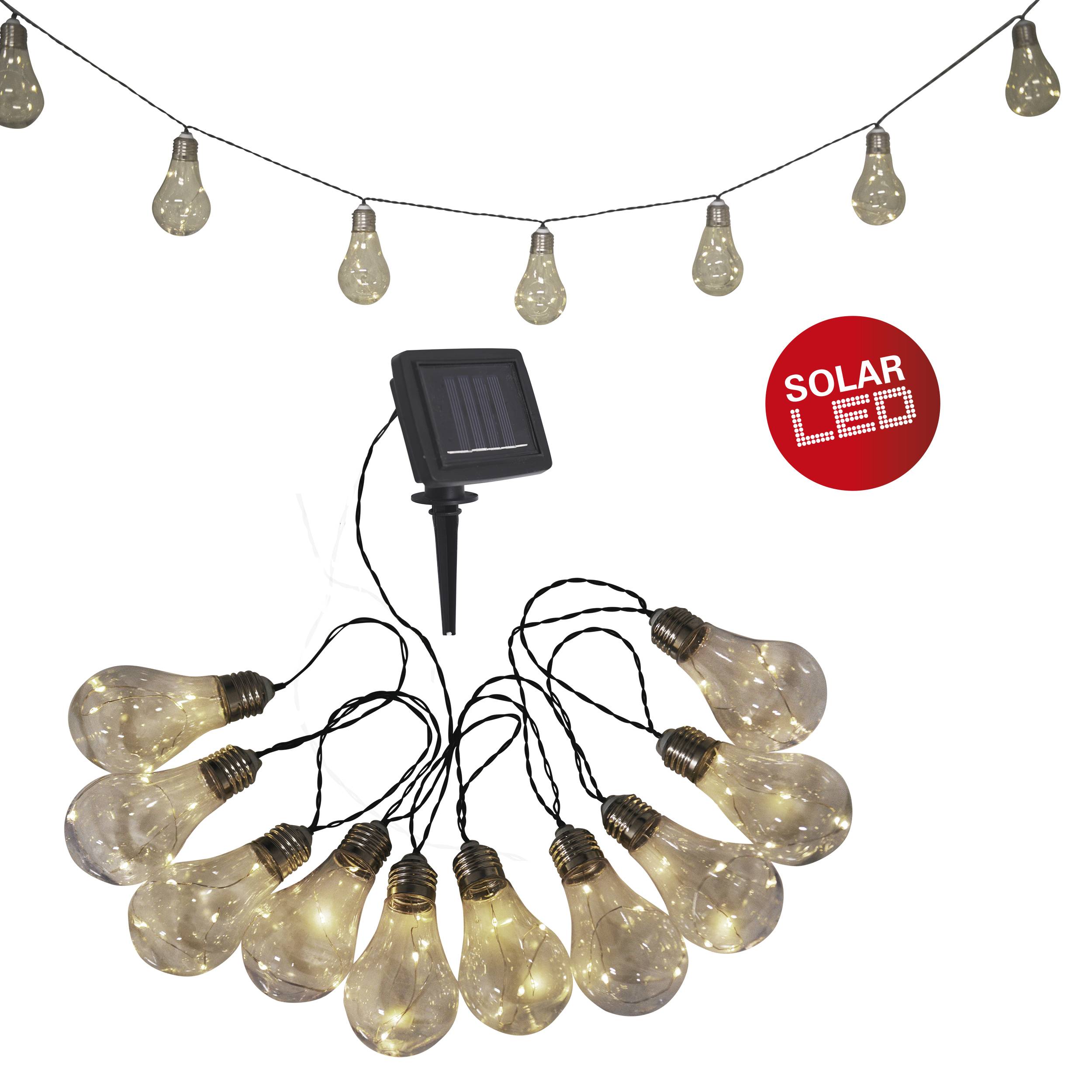 LED/Solar Lichterkette "Glühbirne"