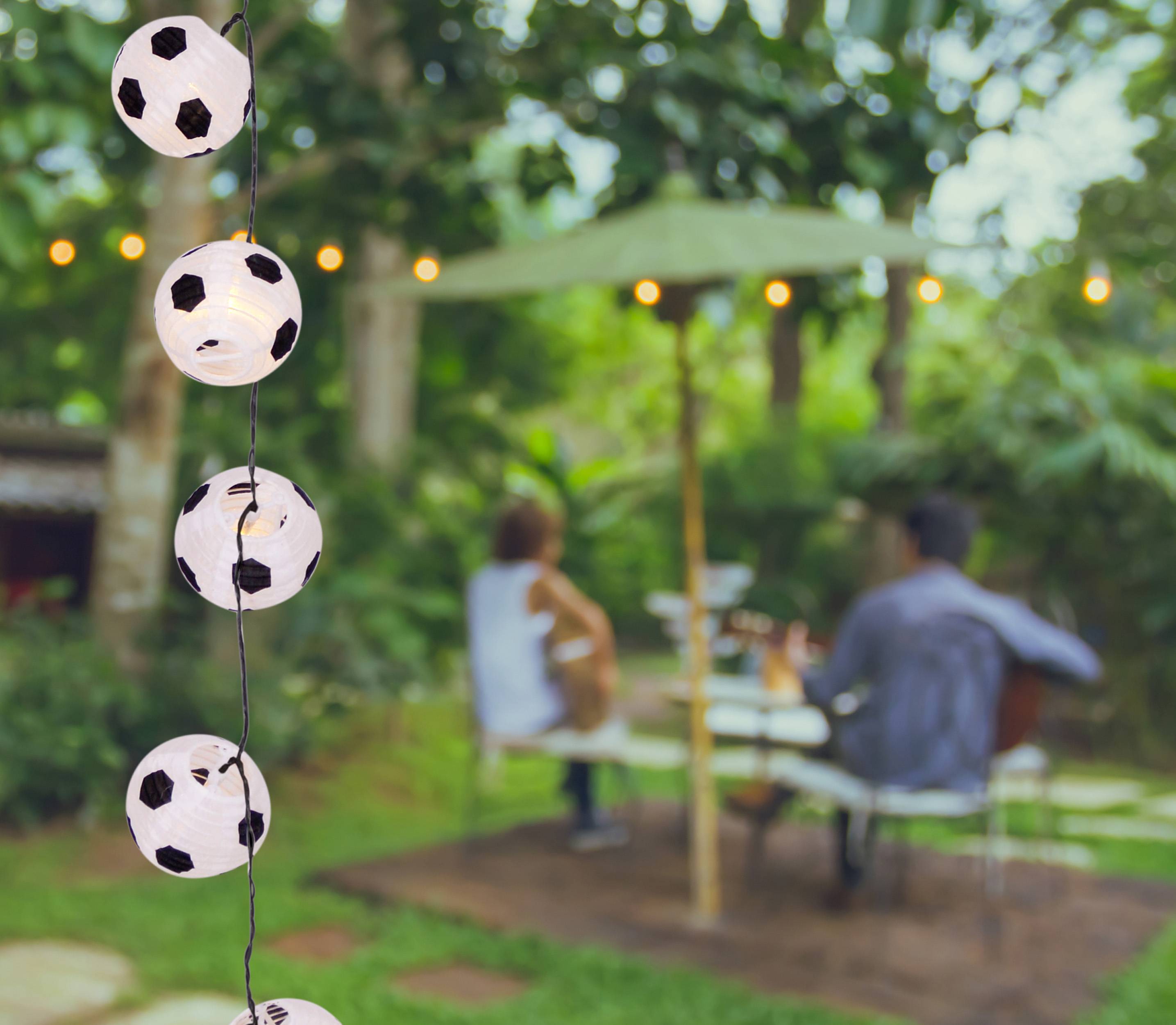 LED Solar-Lichterkette Textil-20er "Fußball"