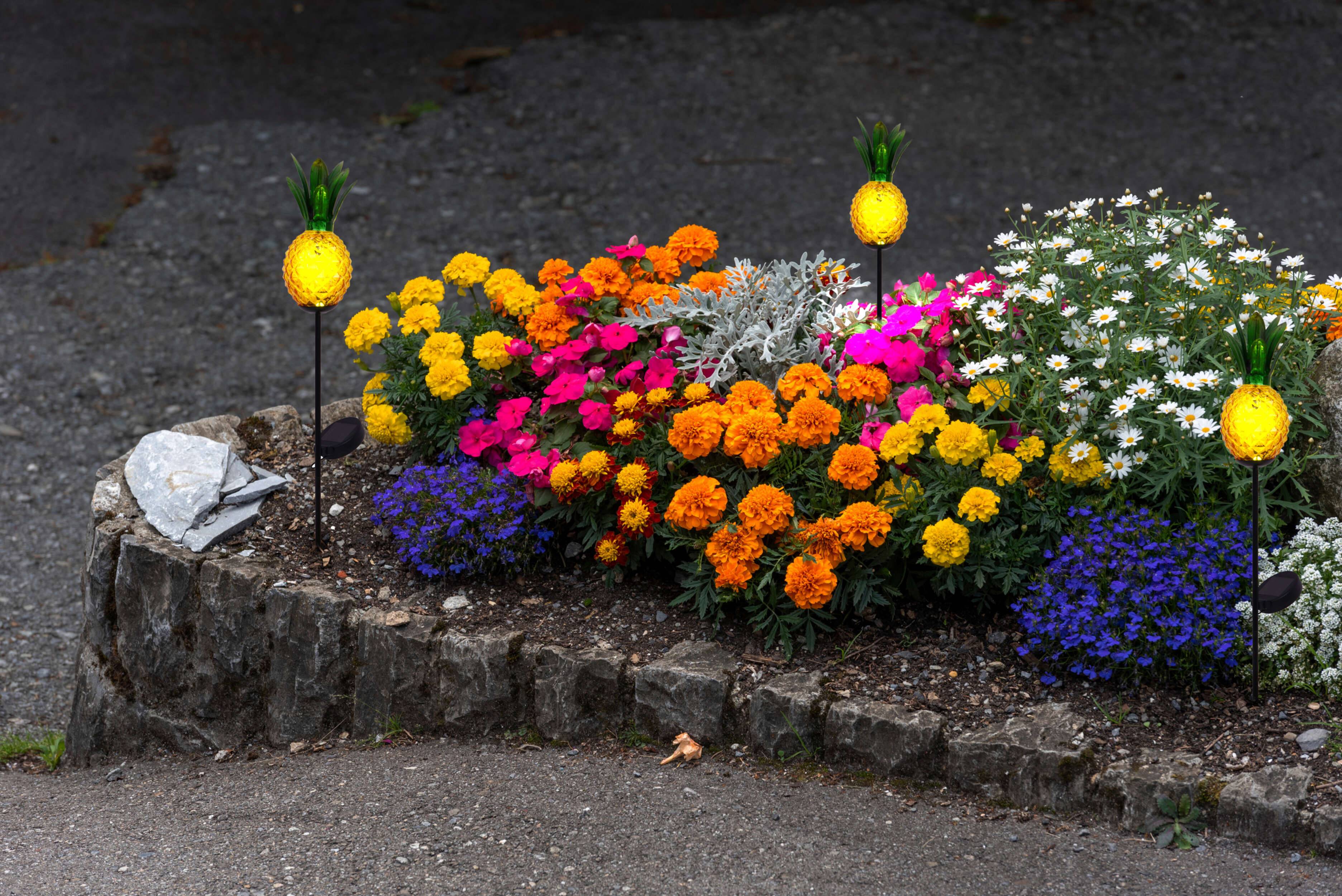 LED-Solar Erdspieß "ANANAS" orange H:81cm