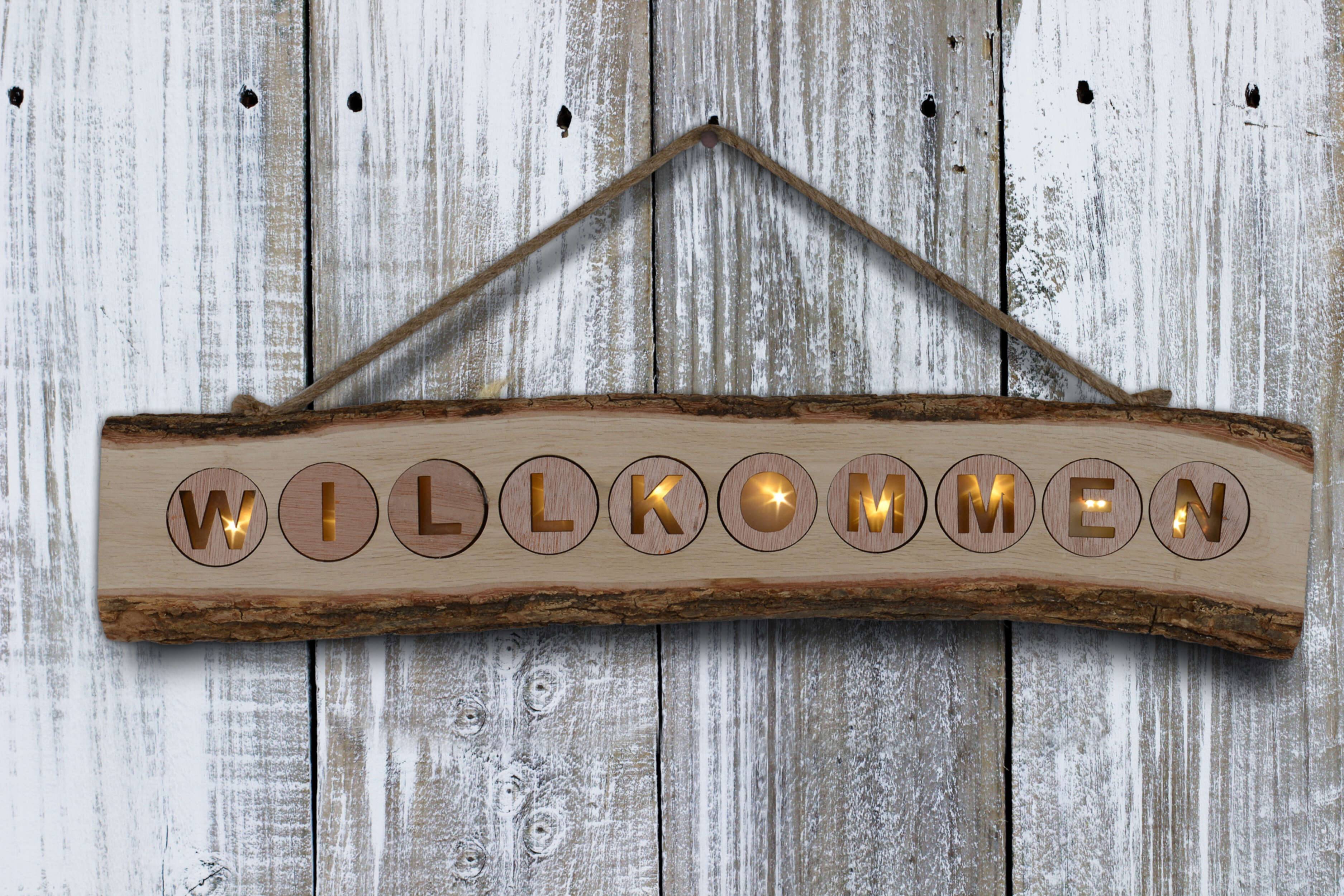LED-Dekoleuchte "WILLKOMMEN"
