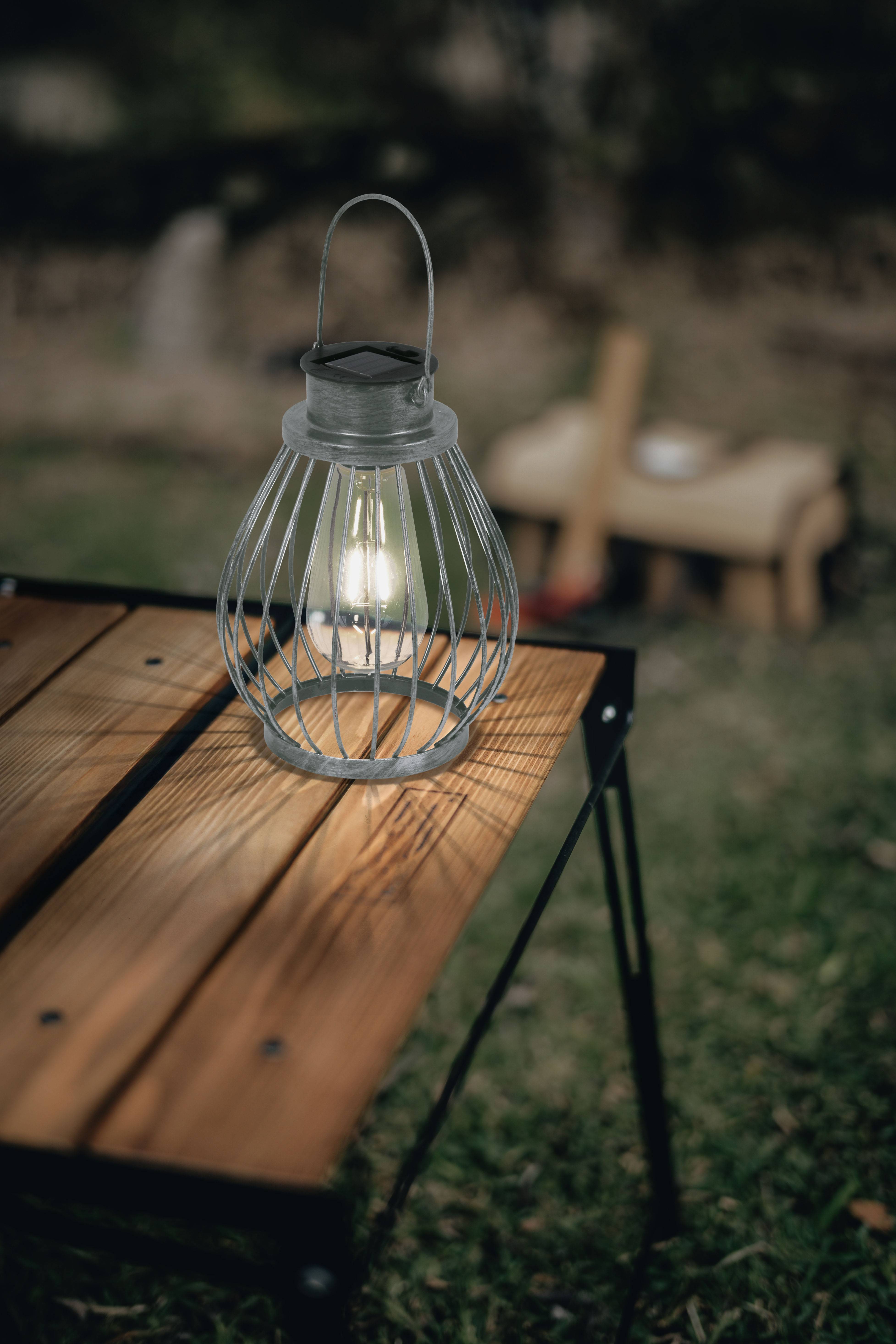 LED Deko-Solarleuchte "BALUBO" H: 21,5cm silber