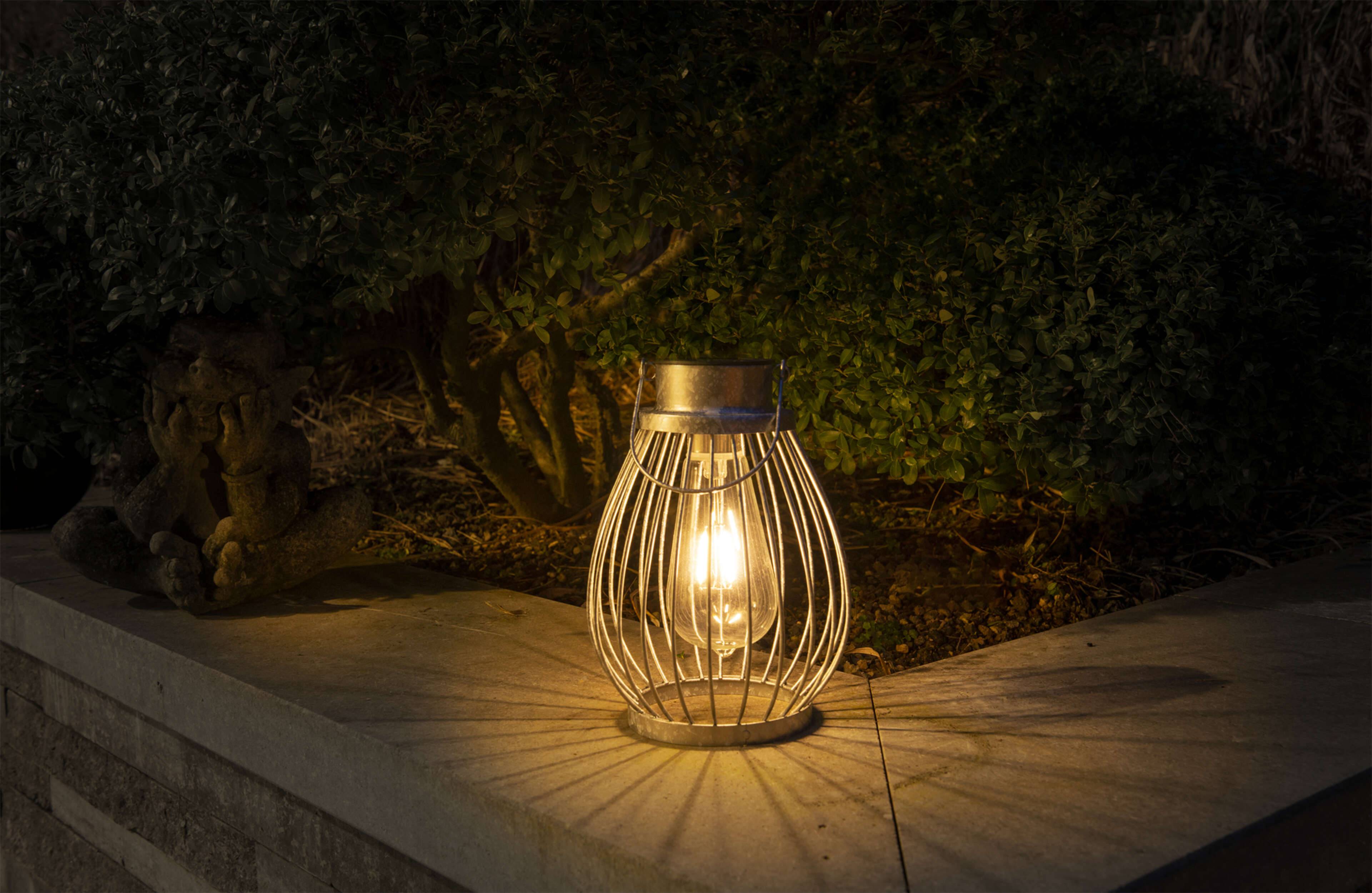 LED Deko-Solarleuchte "BALUBO" H: 21,5cm silber