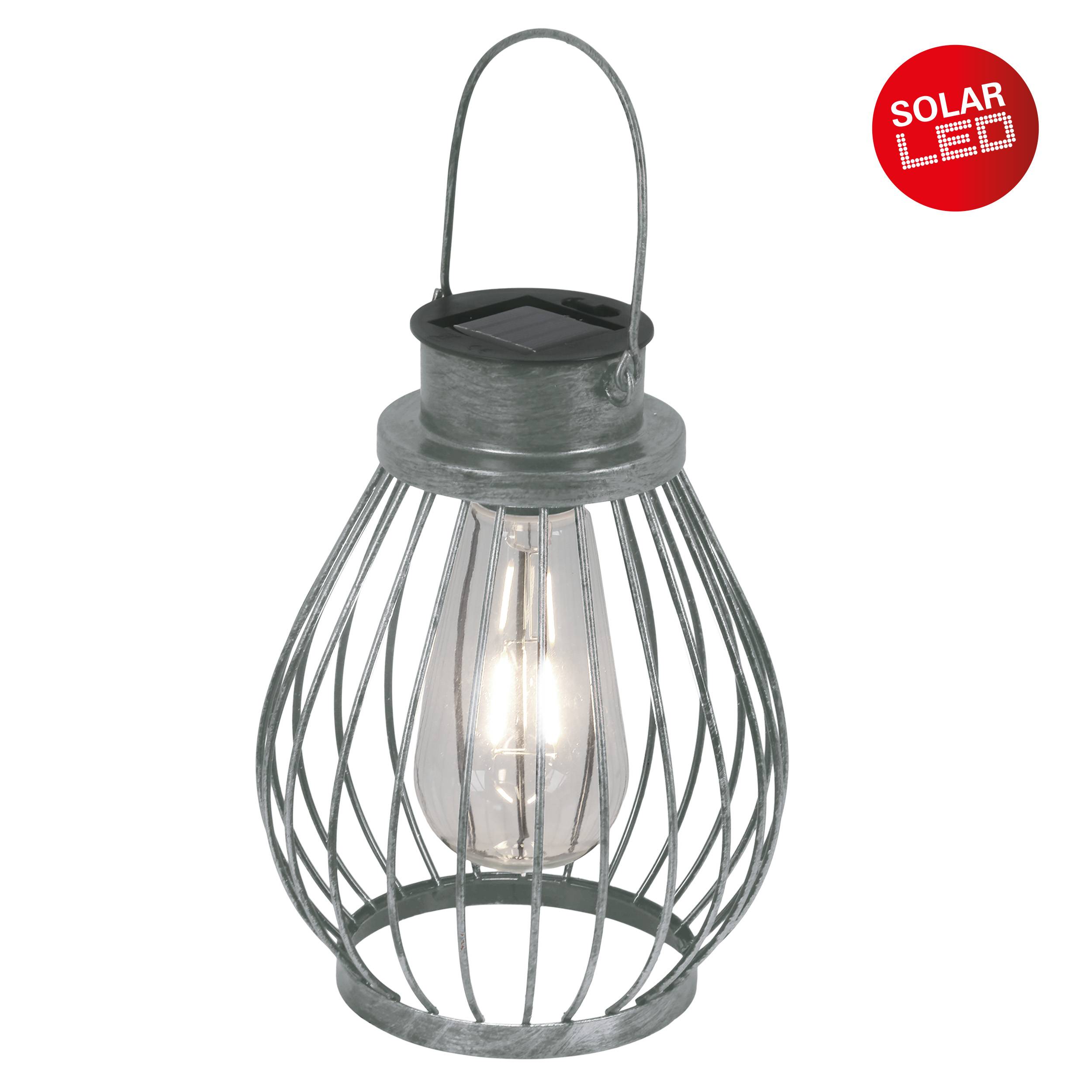 LED Deko-Solarleuchte "BALUBO" H: 21,5cm silber