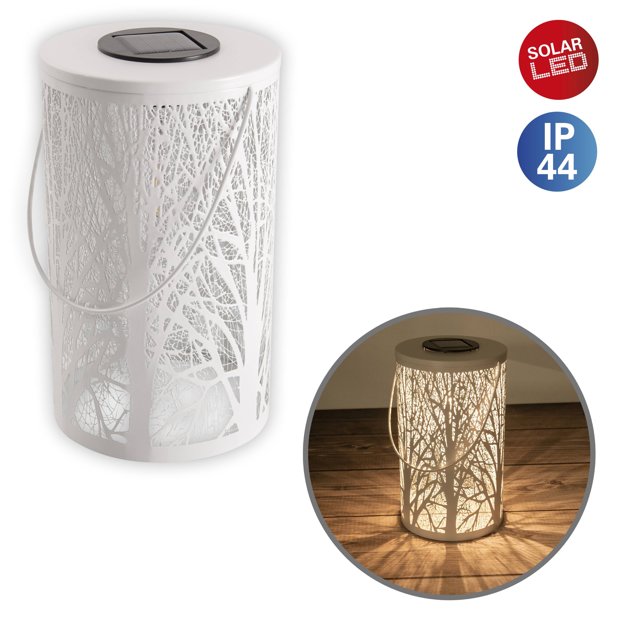 LED-Deko-Solarleuchte weiß