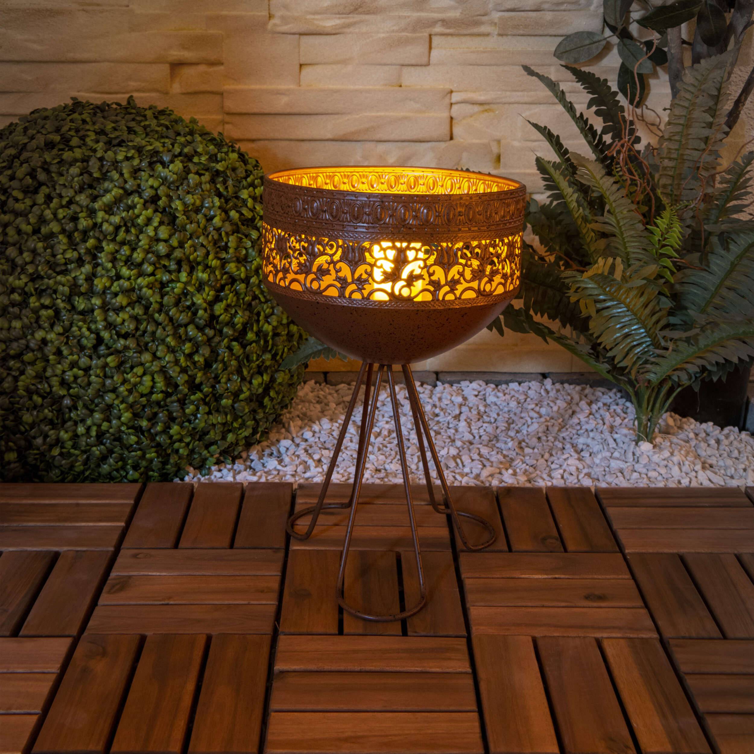 LED Deko-Solarleuchte mit Standfuß h: 34,5cm "ROME"