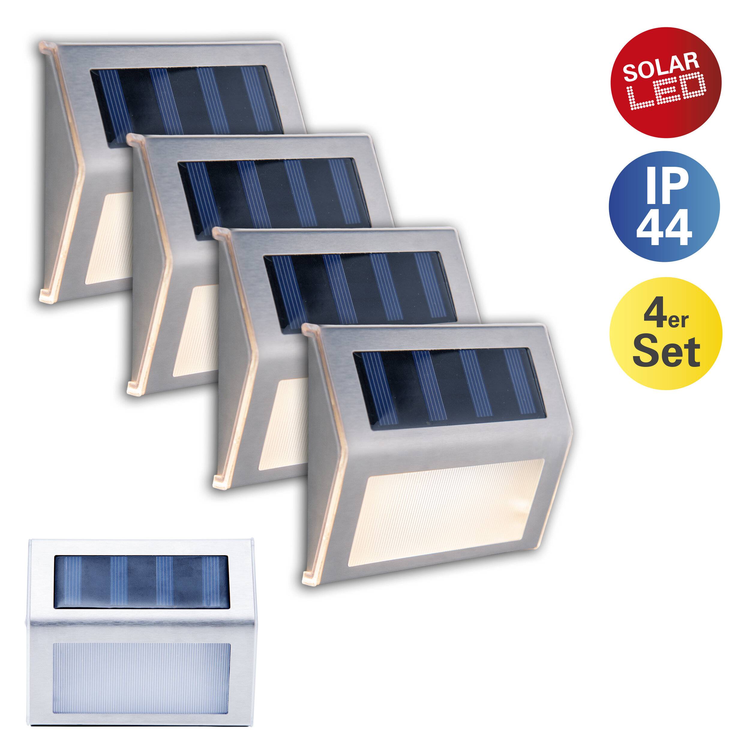 4er-Set LED Solar-Außenleuchte "LEON"