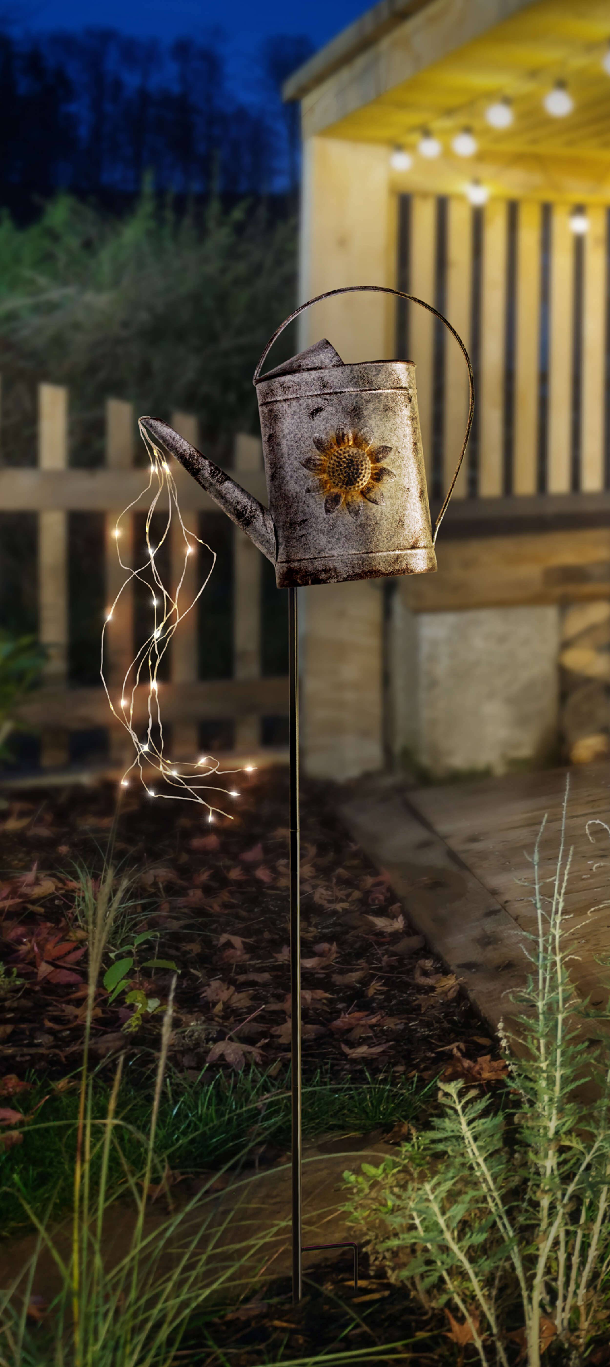 LED-Solar Erdspieß (Gießkanne) h: 110cm verzinkt