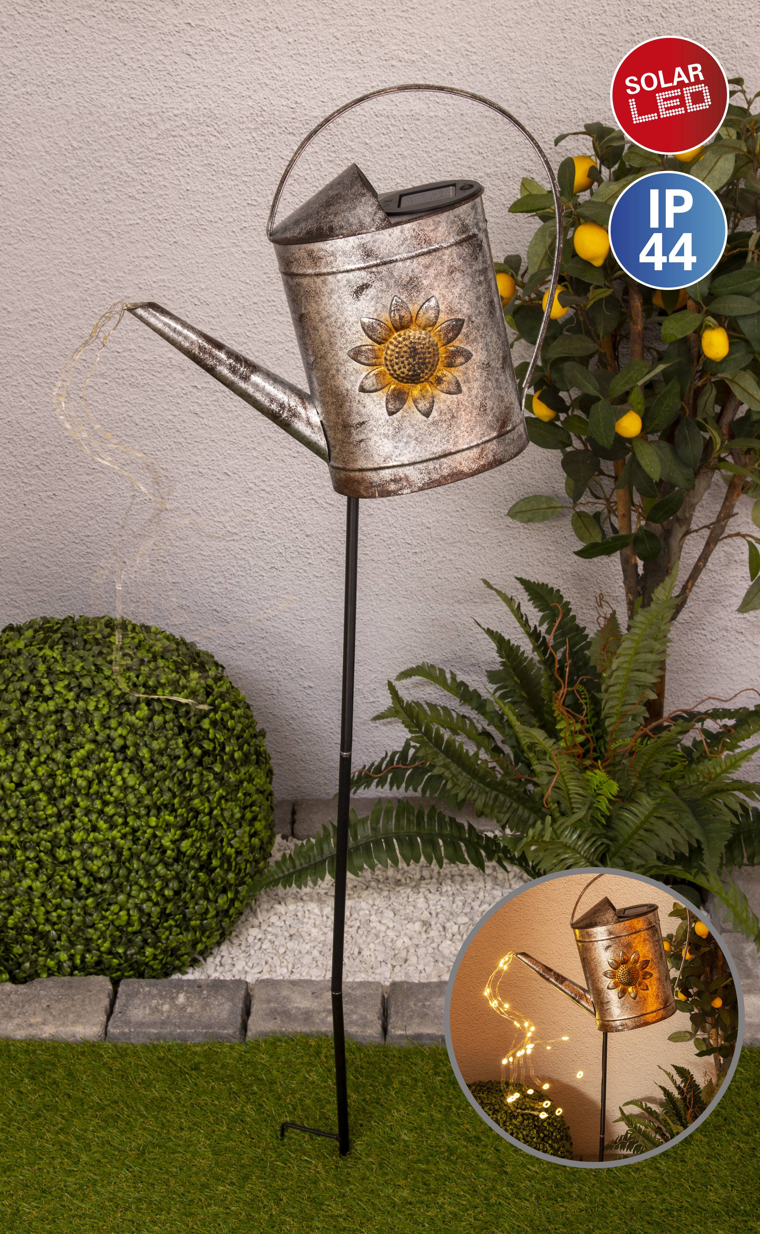 LED-Solar Erdspieß (Gießkanne) h: 110cm verzinkt