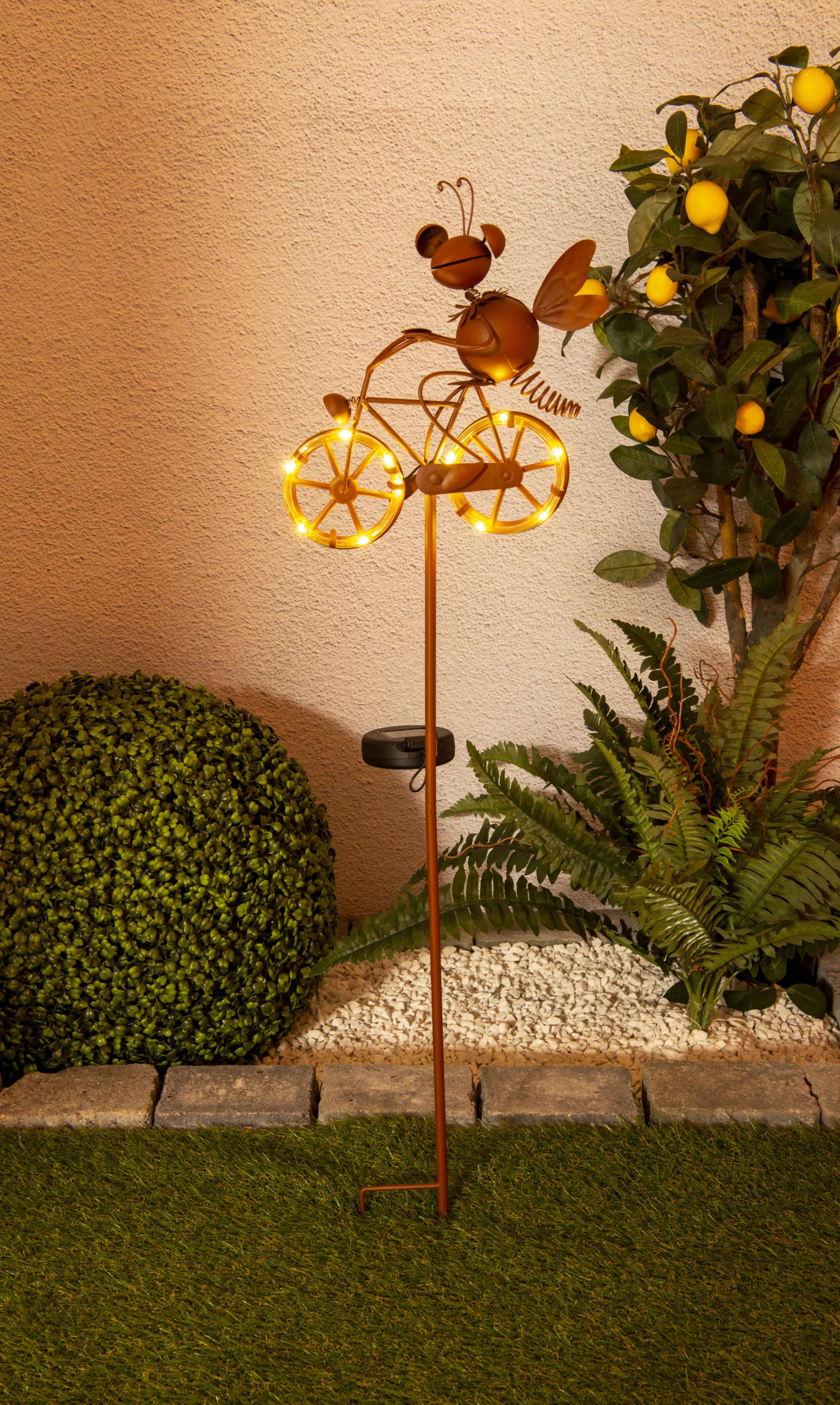 LED-Solar Erdspieß "BORELLA" braun H:88cm