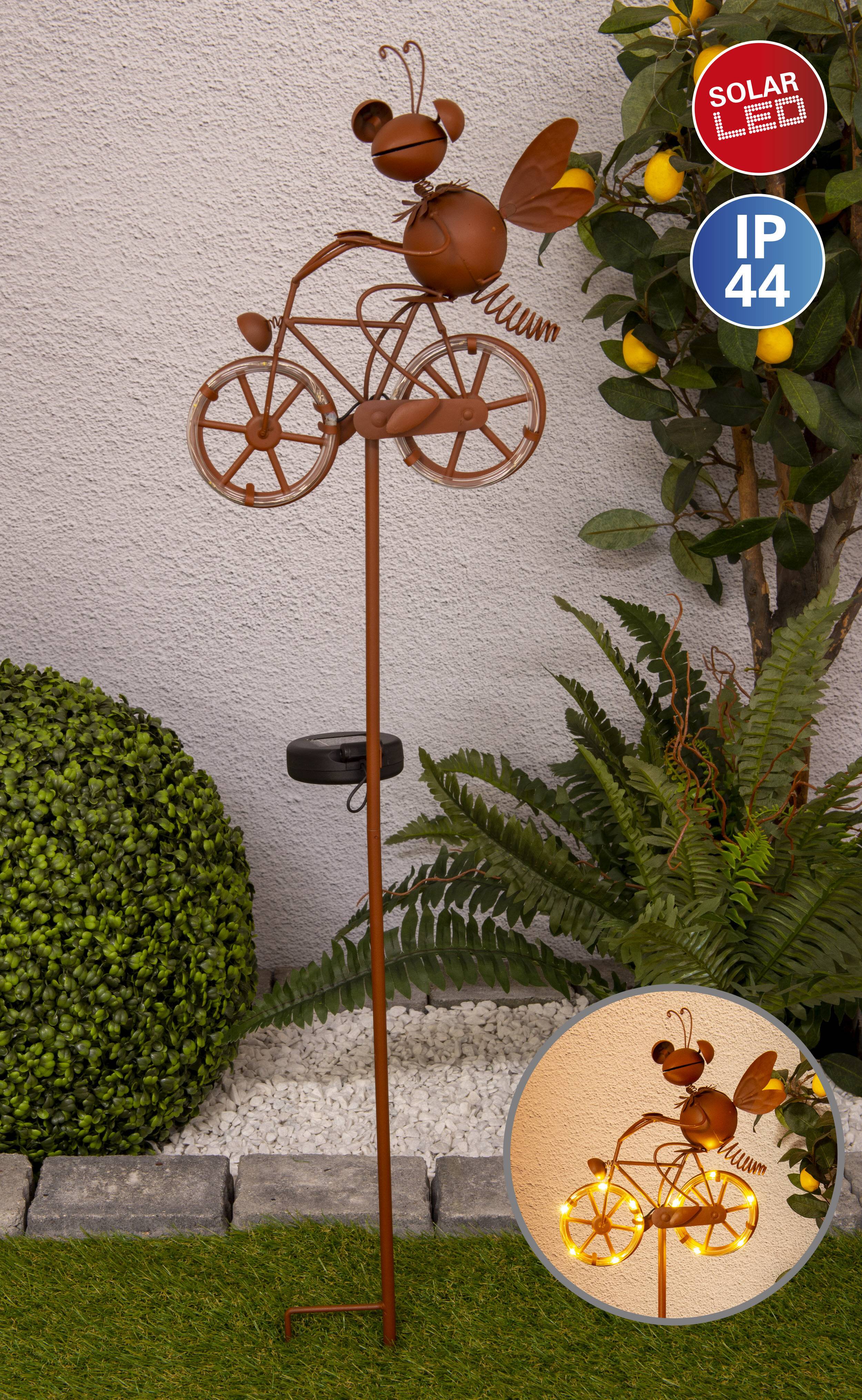 LED-Solar Erdspieß "BORELLA" braun H:88cm