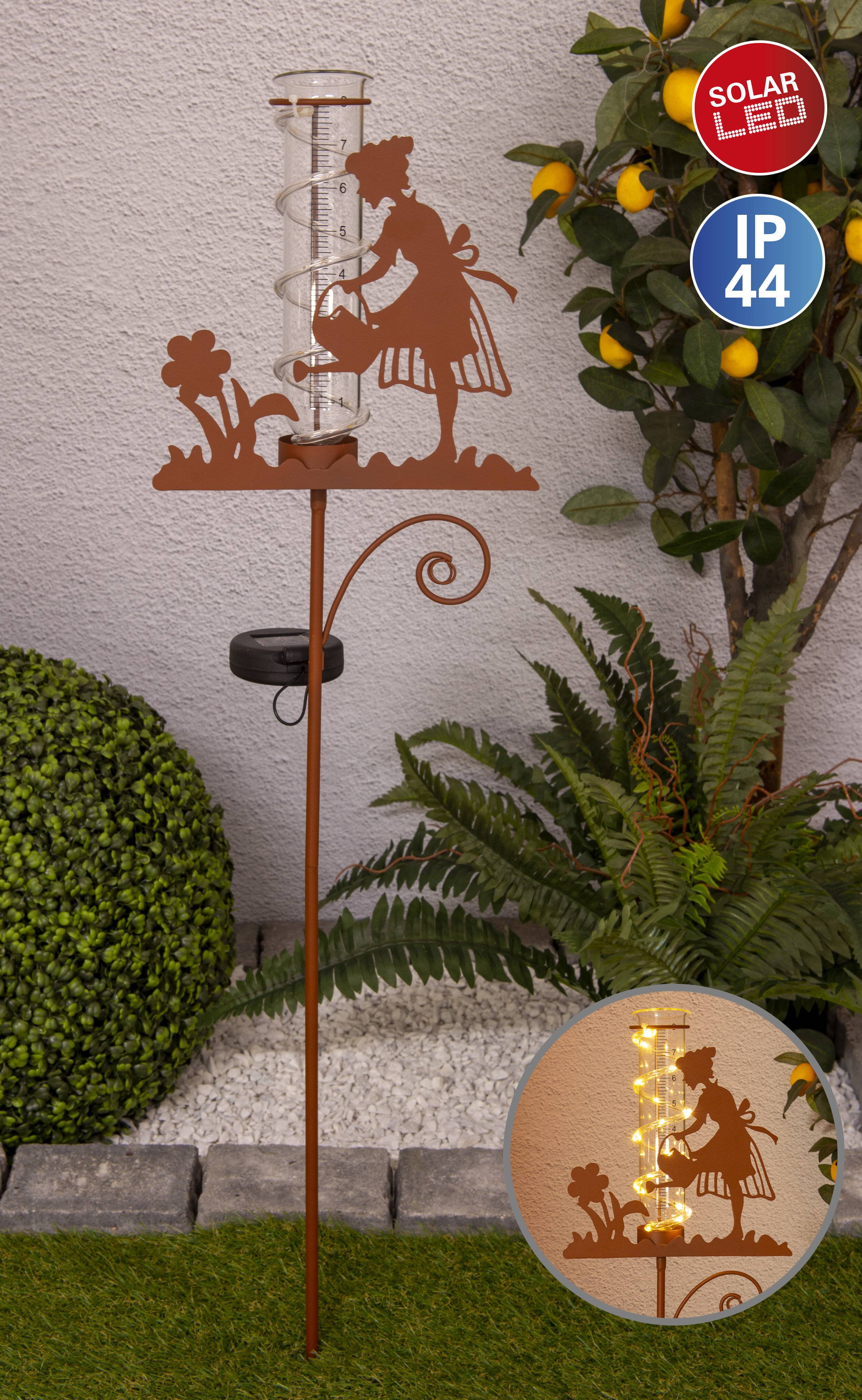 LED-Solar Erdspieß "ELAIA" Regenwassermesser H: 95cm